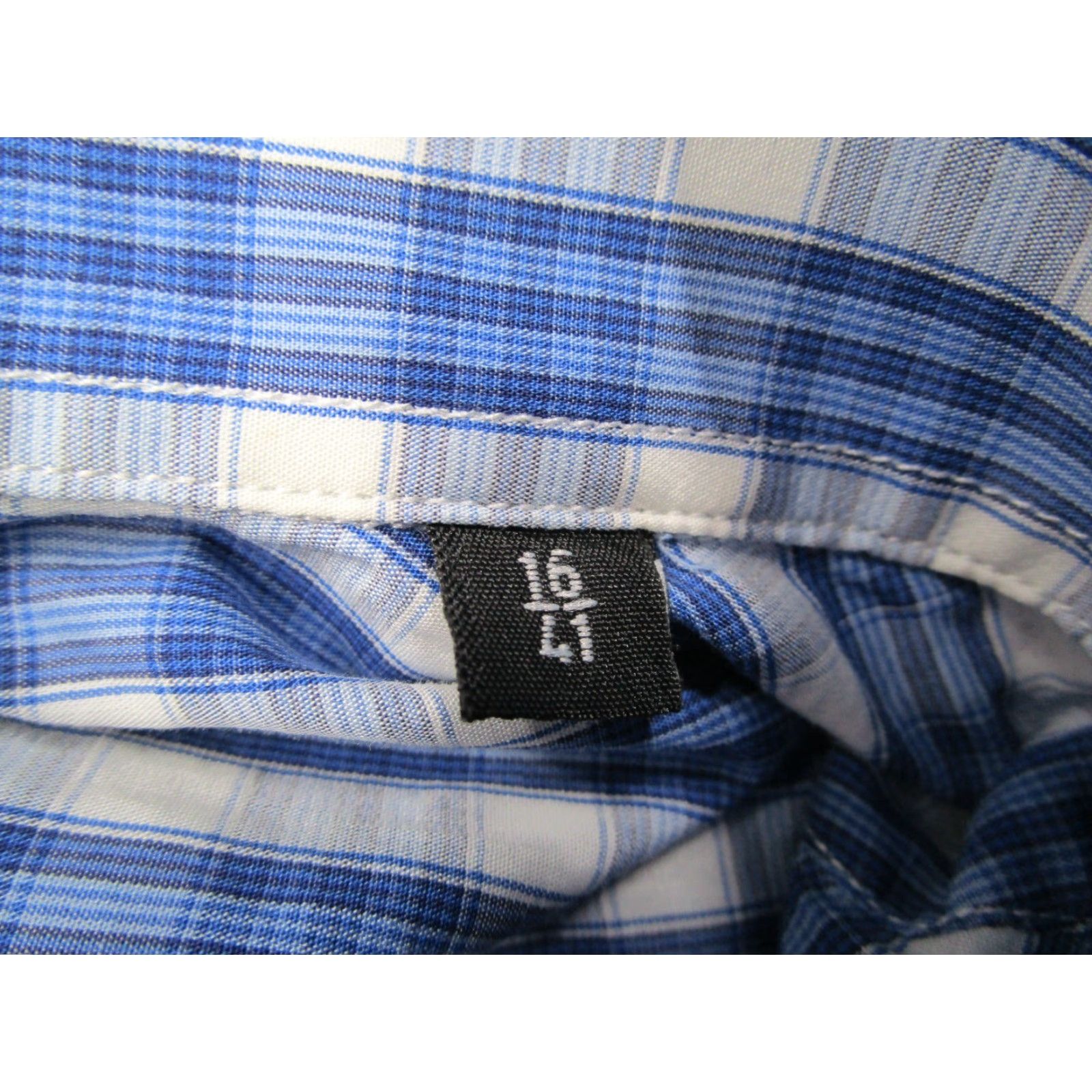 Paul Smith PAUL SMITH Dress Shirt Men Blue Check 16 41 Byard Button Up Flip Cuff Made in Italy Size 42R - 4 Thumbnail