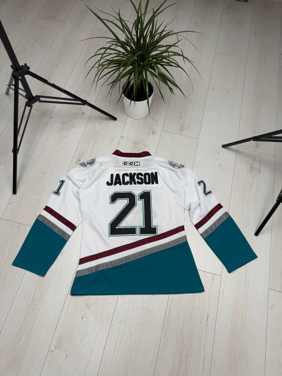 Ccm × NHL Junior size M Mighty Ducks Hockey Jersey #21 JACKSON Size US XXS / EU 40 - 9 Thumbnail
