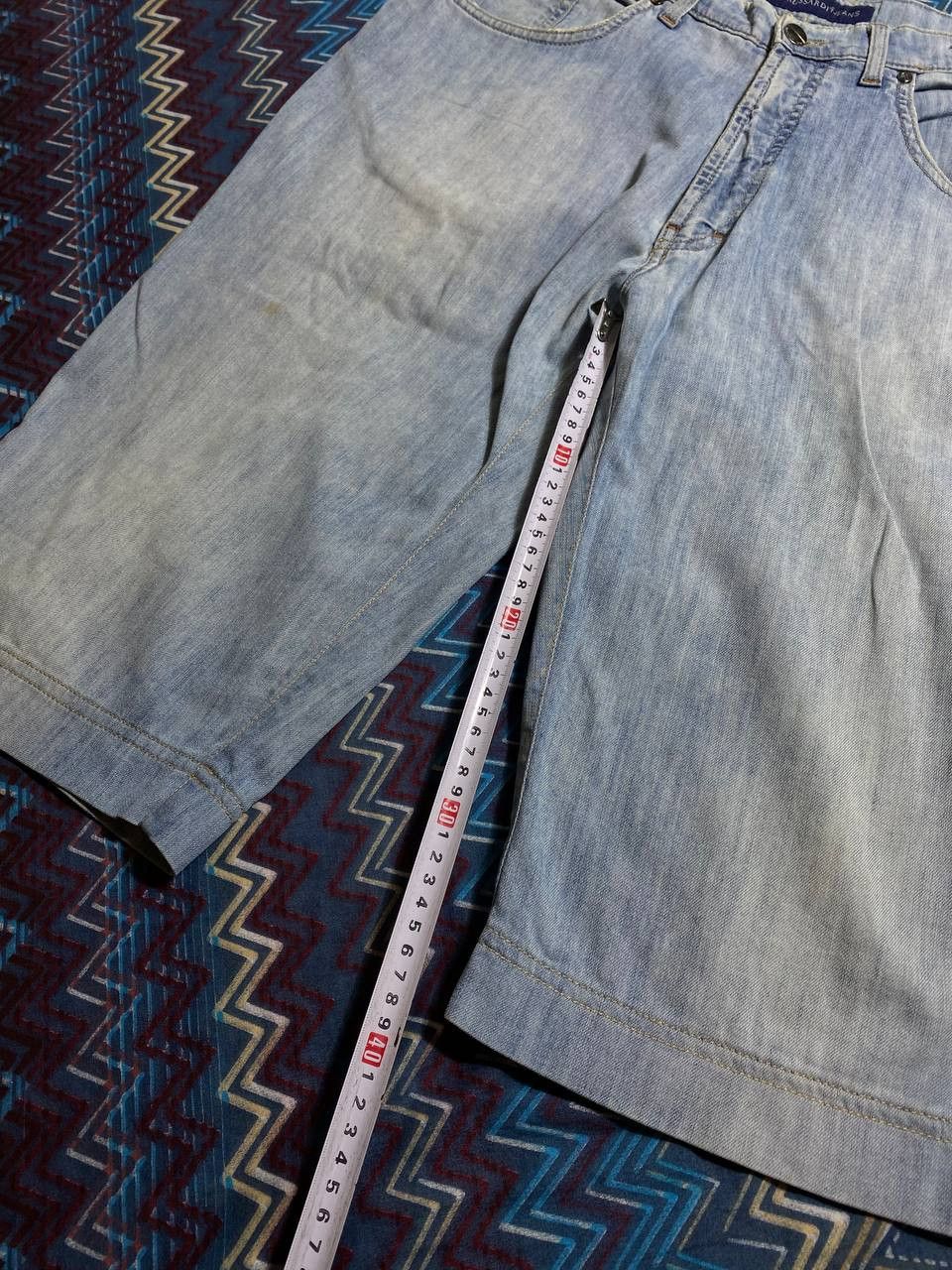 Trussardi × Vintage Trussardi short denim logo nice designer Size US 36 / EU 52 - 16 Thumbnail