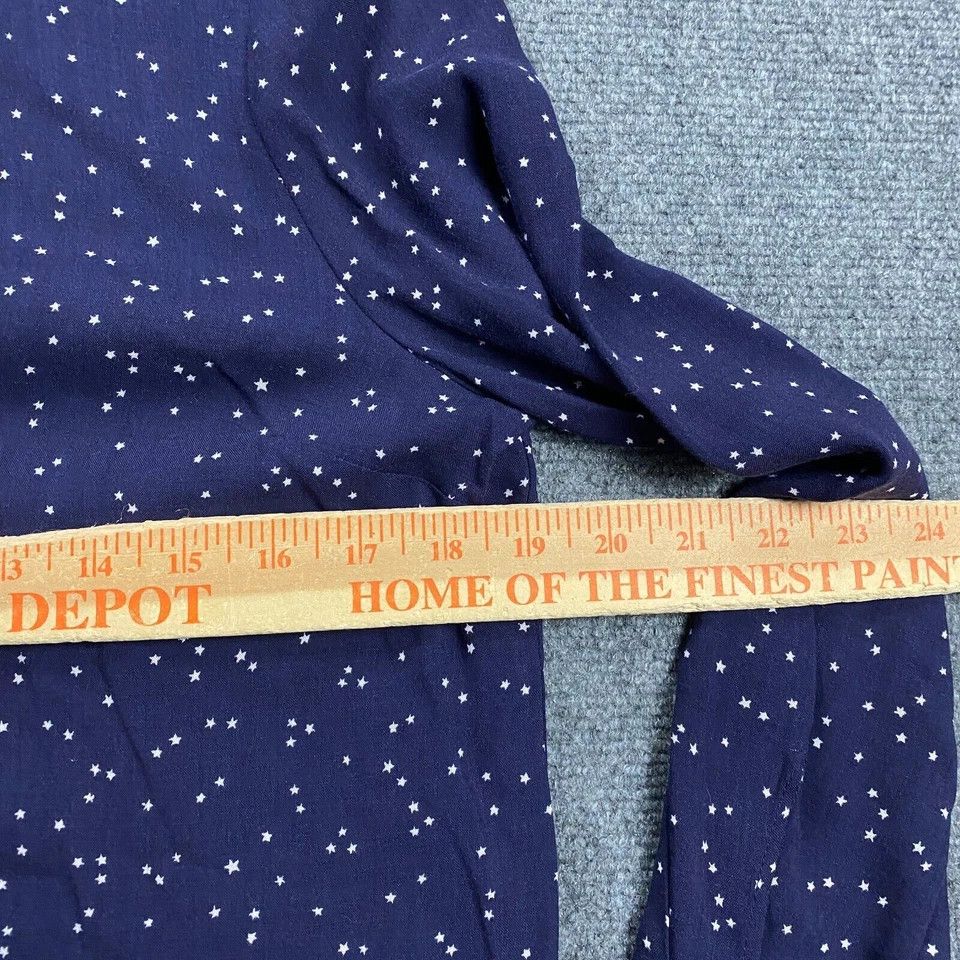 Topshop Topshop Top Women's Size 4 Blue Stars Button Up Viscose Size S / US 4 / IT 40 - 3 Thumbnail