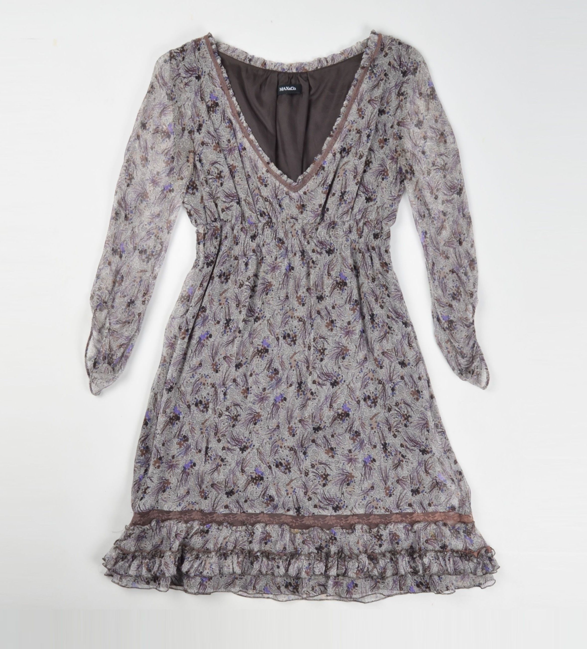 MAX&Co. MAX&Co Max Mara Silk Floral Cottagecore Mesh Dress Size M / US 6-8 / IT 42-44 - 4 Thumbnail