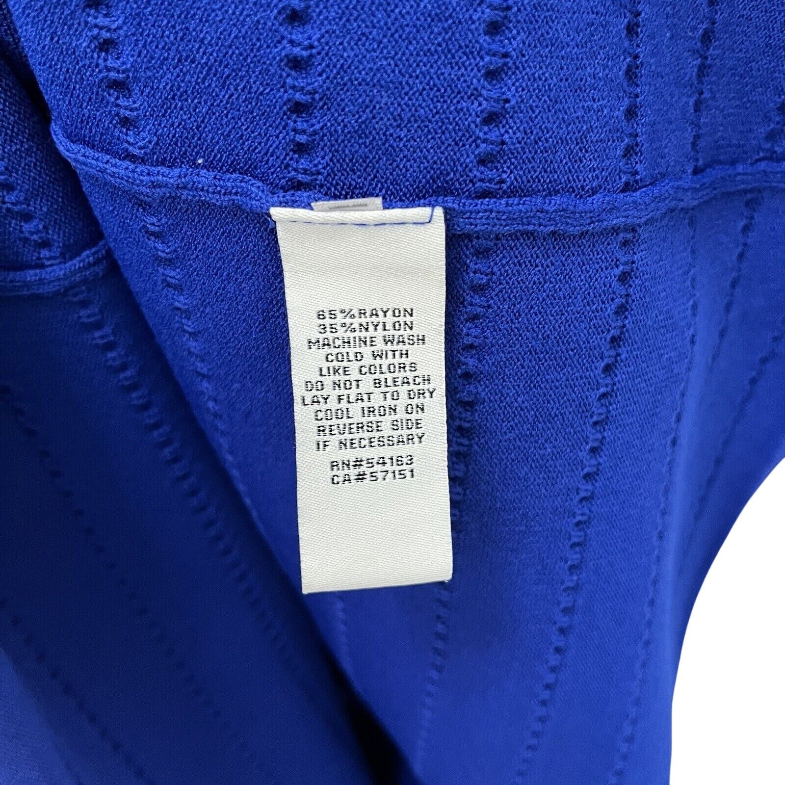 Nordstrom Eliza J | Royal Blue Fit & Flare Sweater Midi Dress Textured Size M / US 6-8 / IT 42-44 - 6 Thumbnail