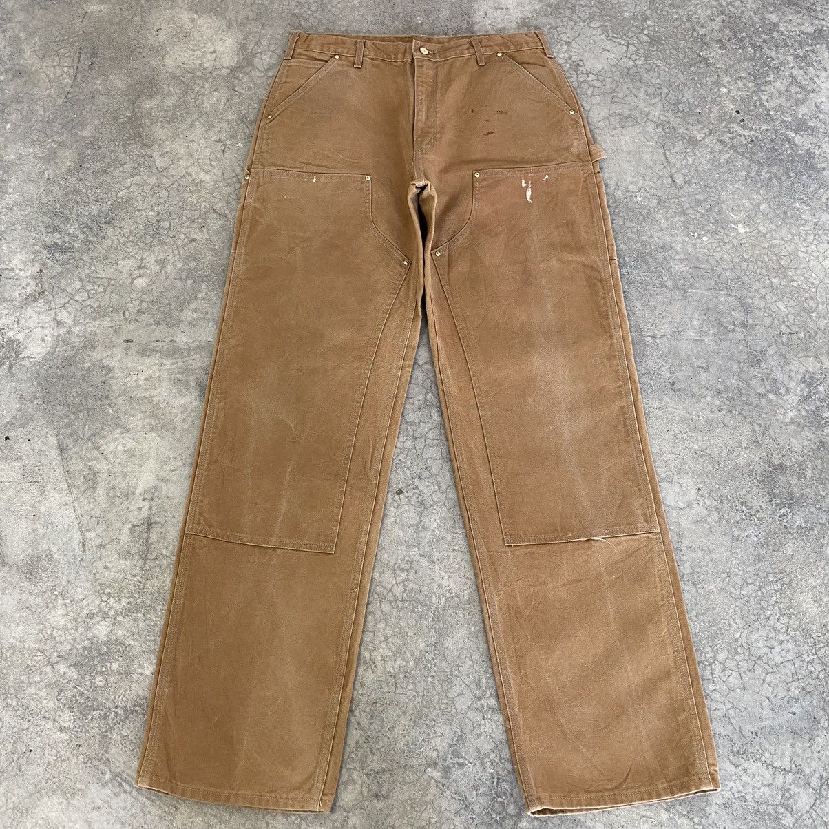 Carhartt Vintage Carhartt Double Knee Tan Carpenter Workwear Pants Size US 35 - 1 Thumbnail