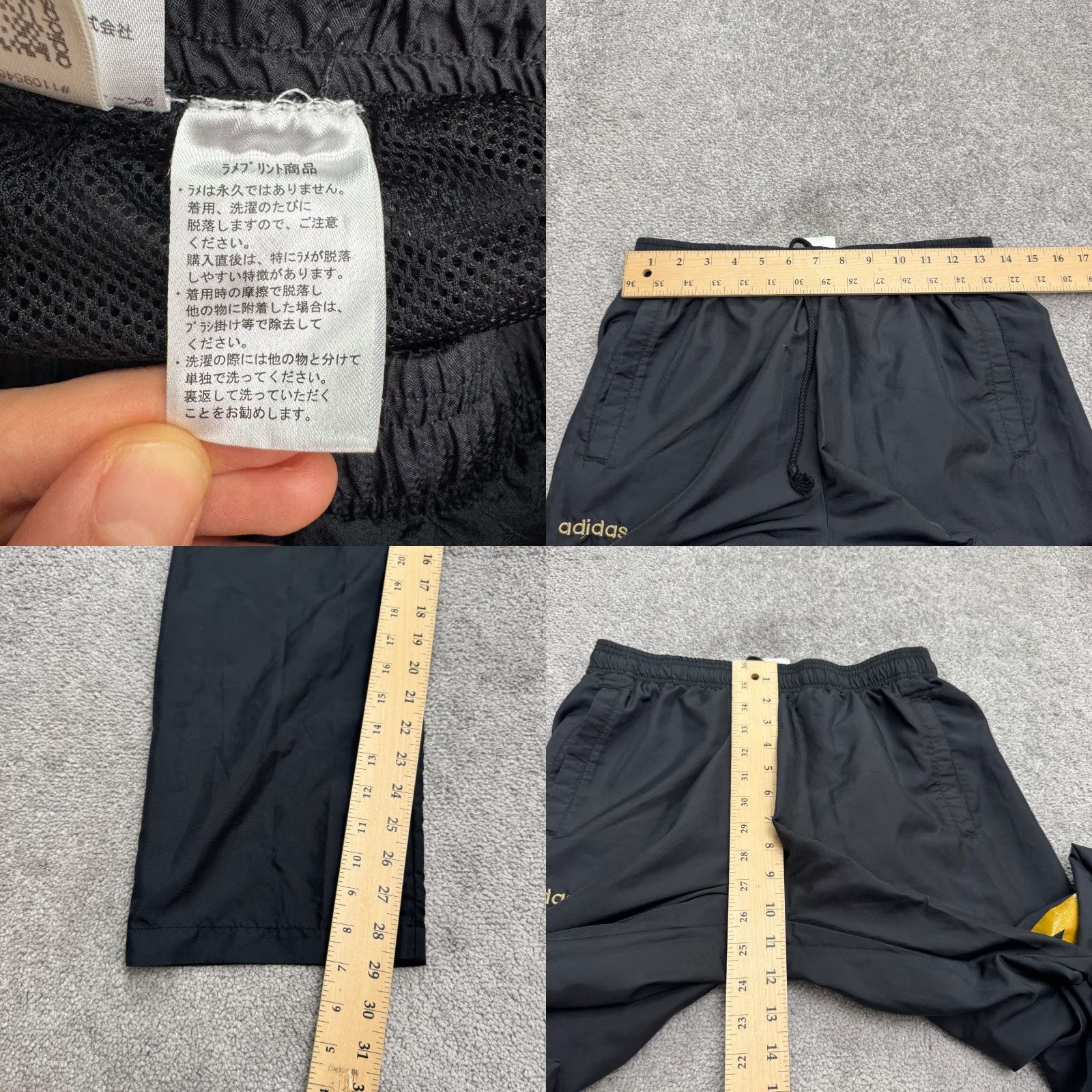 Adidas Adidas Neo Graphic Track Pants Mens Medium Black Gold Lightweight Activewear Size US 31 - 10 Thumbnail