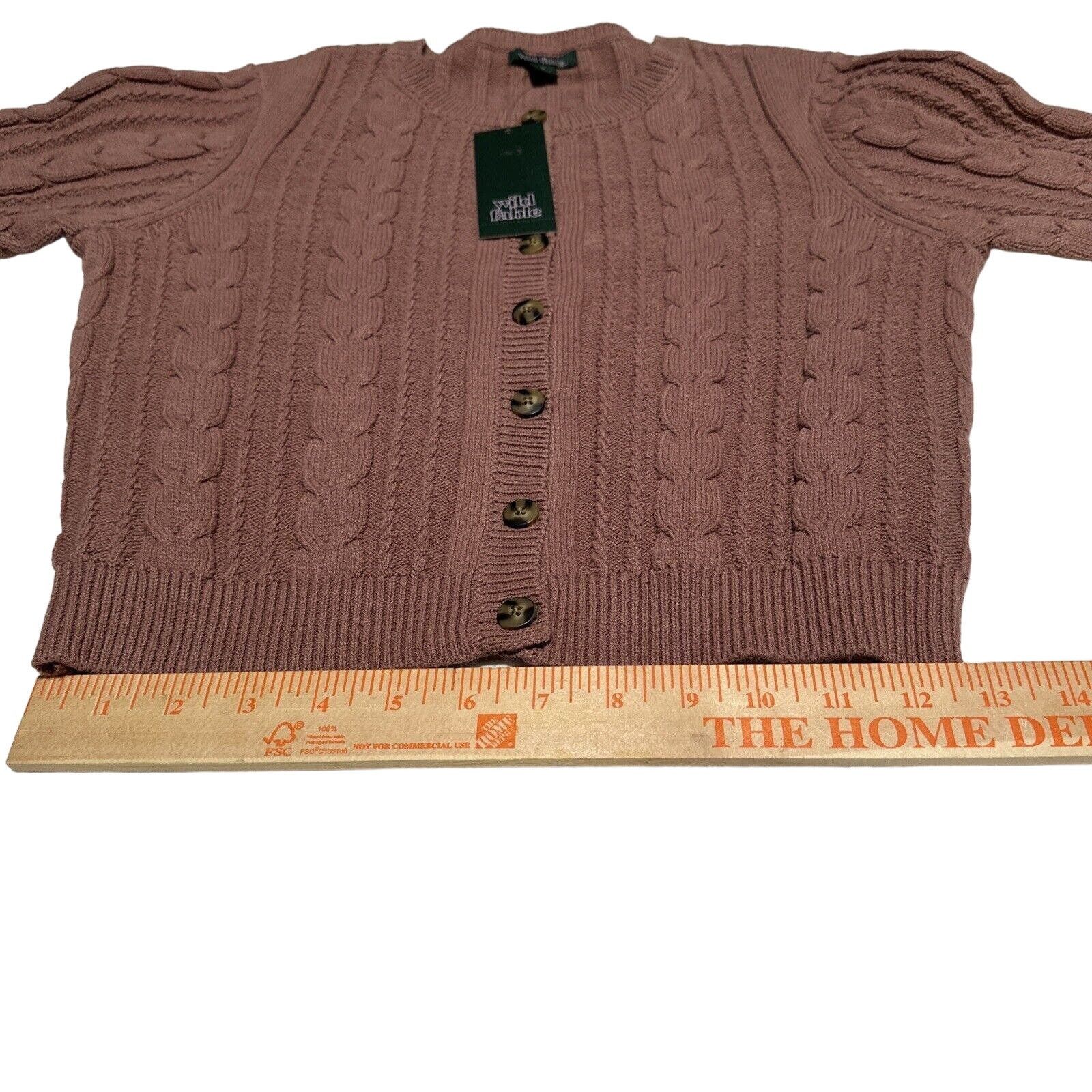 Wildfox Women's Juniors Girls Cable Knit Cardigan Wild Fable Medium Size M / US 6-8 / IT 42-44 - 5 Thumbnail