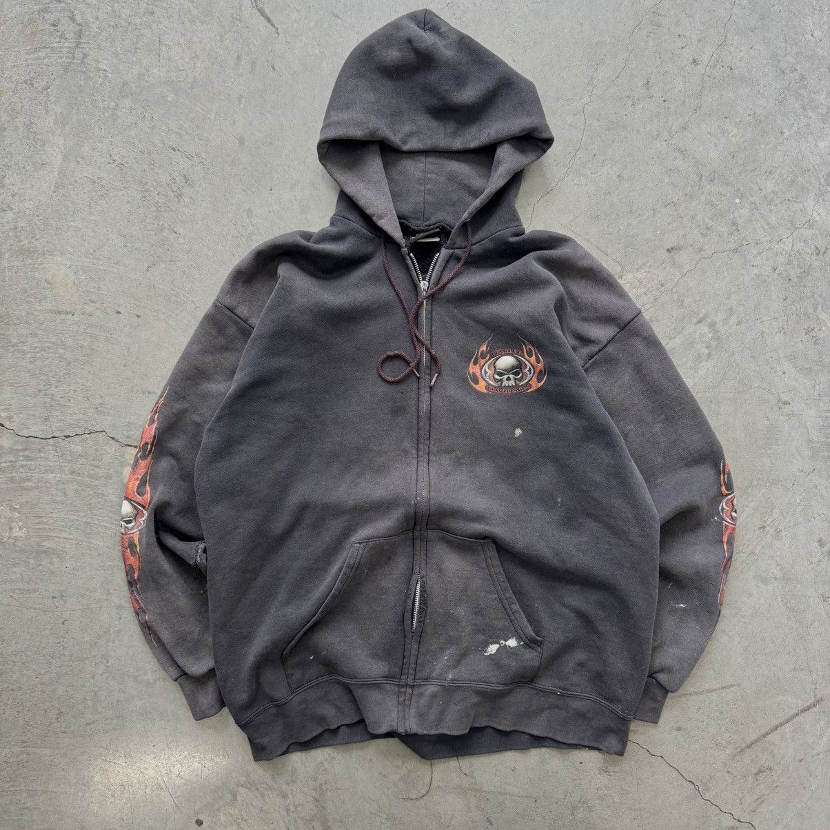 Harley Davidson Vintage ERD Style Chrome Flame Harley Davidson Zip Up Hoodie Size US XL / EU 56 / 4 - 3 Thumbnail