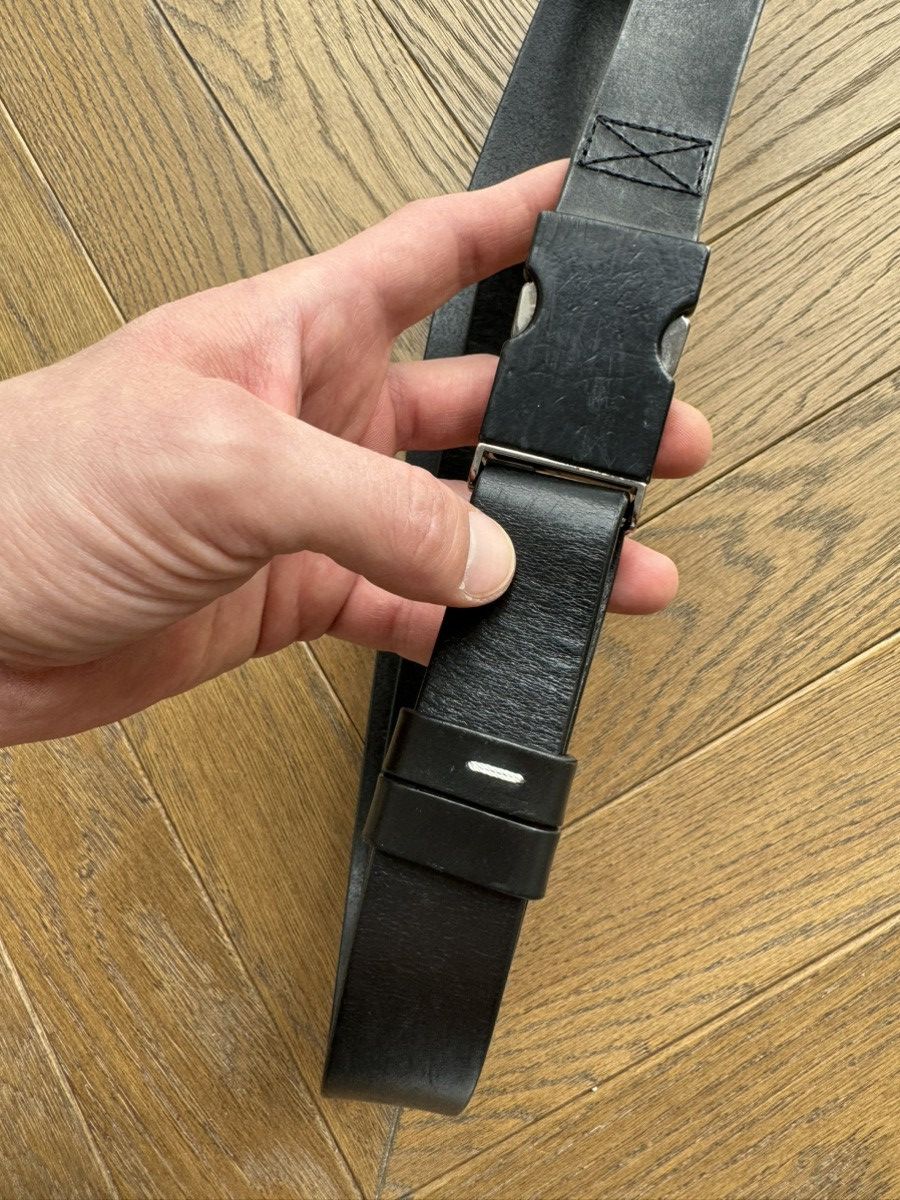Maison Margiela [OS] Push Release Buckle Belt in Black Leather Size ONE SIZE - 7 Thumbnail