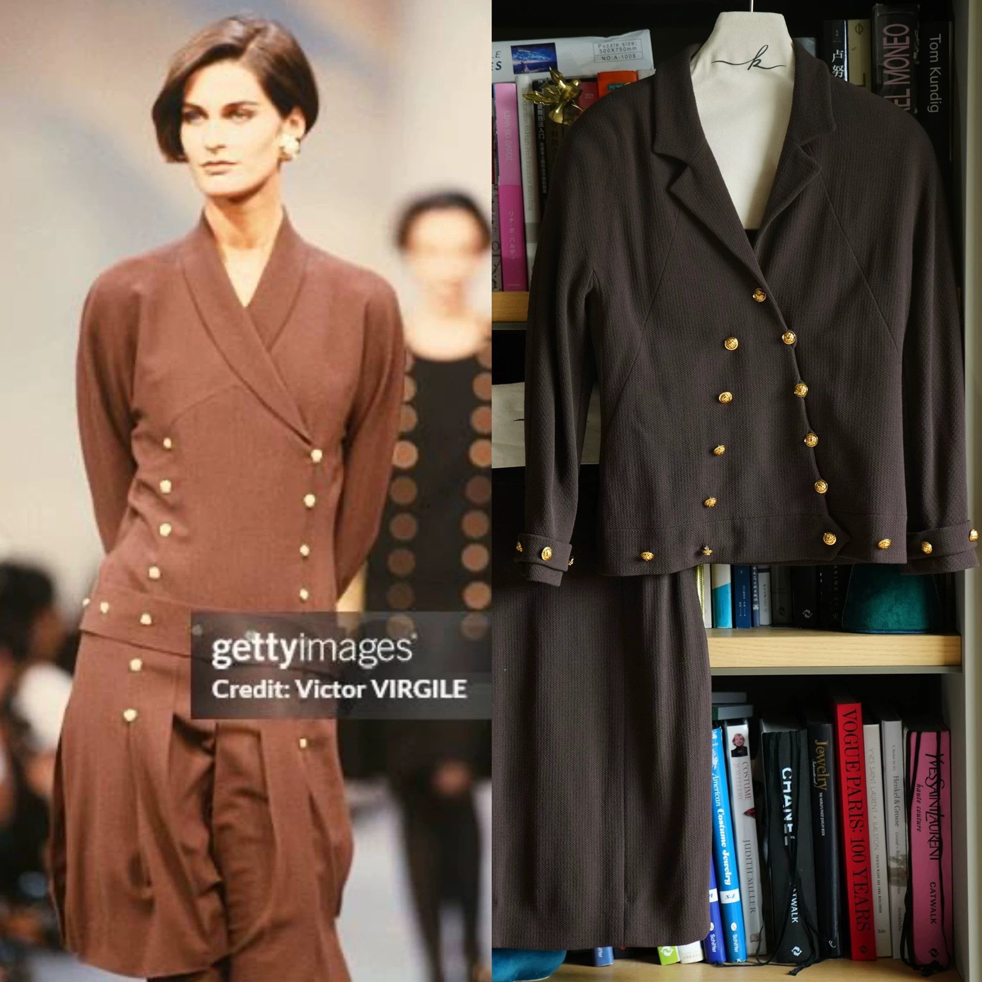 Chanel CHANEL Vintage Runway Olive Green Wool Suit Set 34/XS Size XS / US 0-2 / IT 36-38 - 2 Thumbnail
