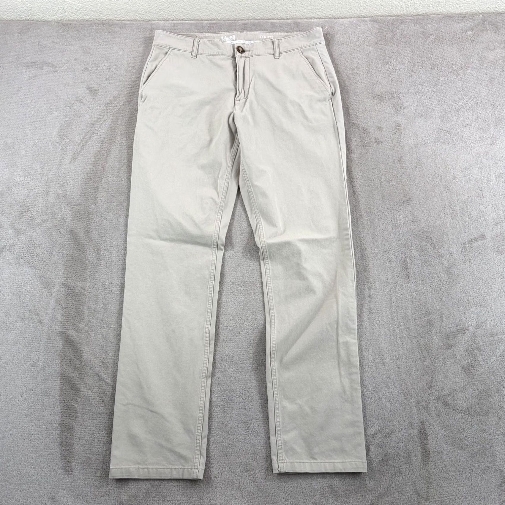 Vintage Mugsy Teddys Casual Khaki Beige Pants Slim Straight Mens 34x32 Stretch Chino Comfort Fit Size US 34 / EU 50 - 4 Thumbnail