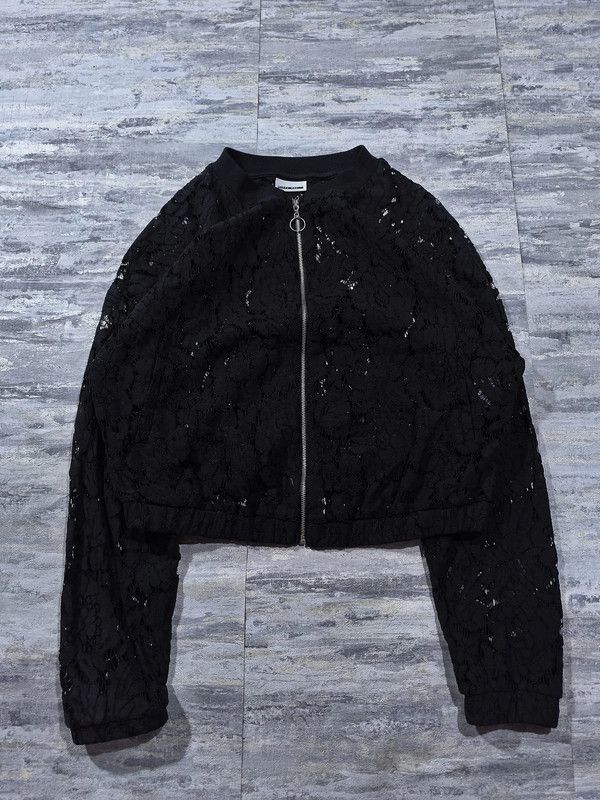 unqiue lace zip crop bluza bomber jacket