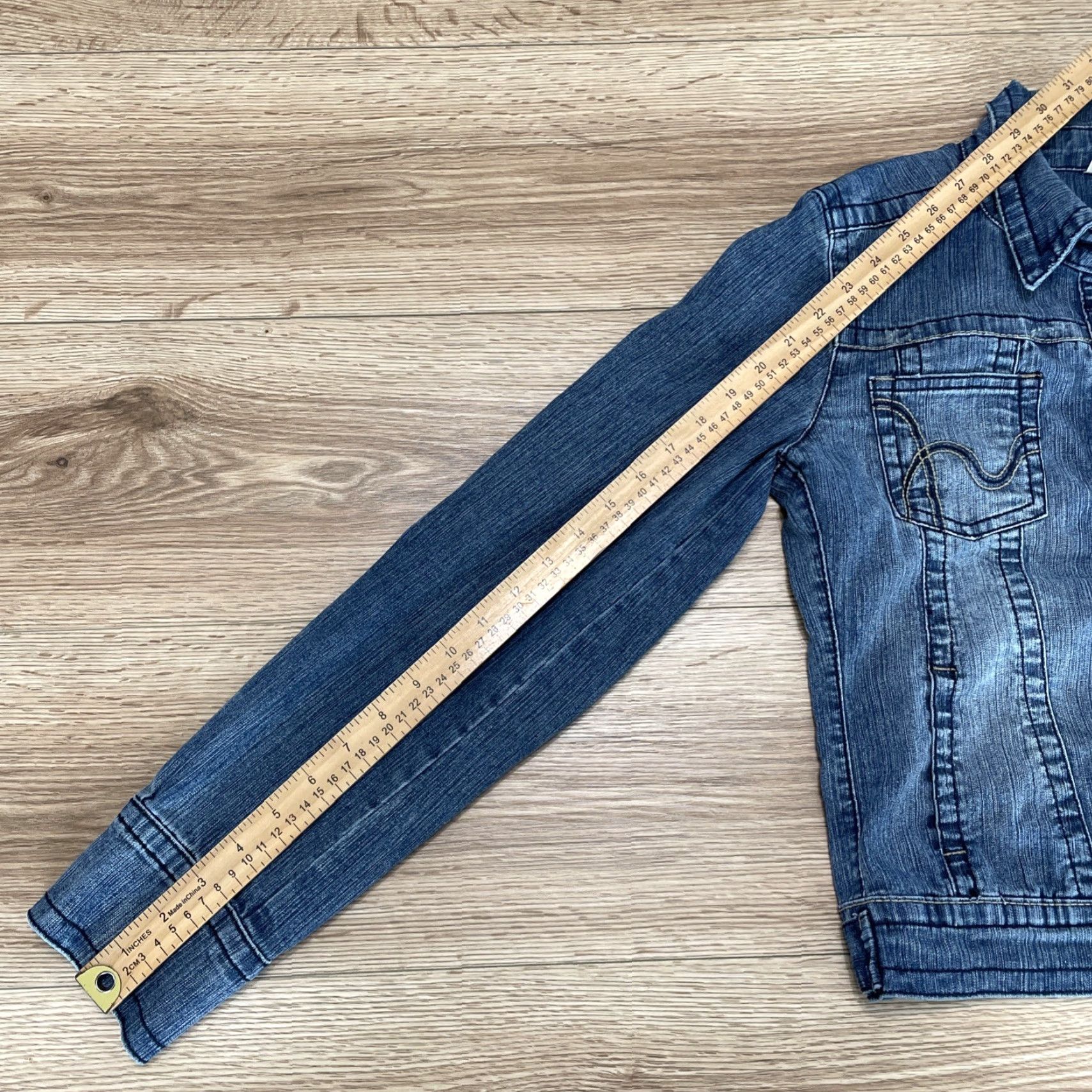 Denime VINTAGE Hydraulic Denim Jacket Womens Size Small Blue Trucker Cotton Blend Size 28" / US 6 / IT 42 - 7 Thumbnail