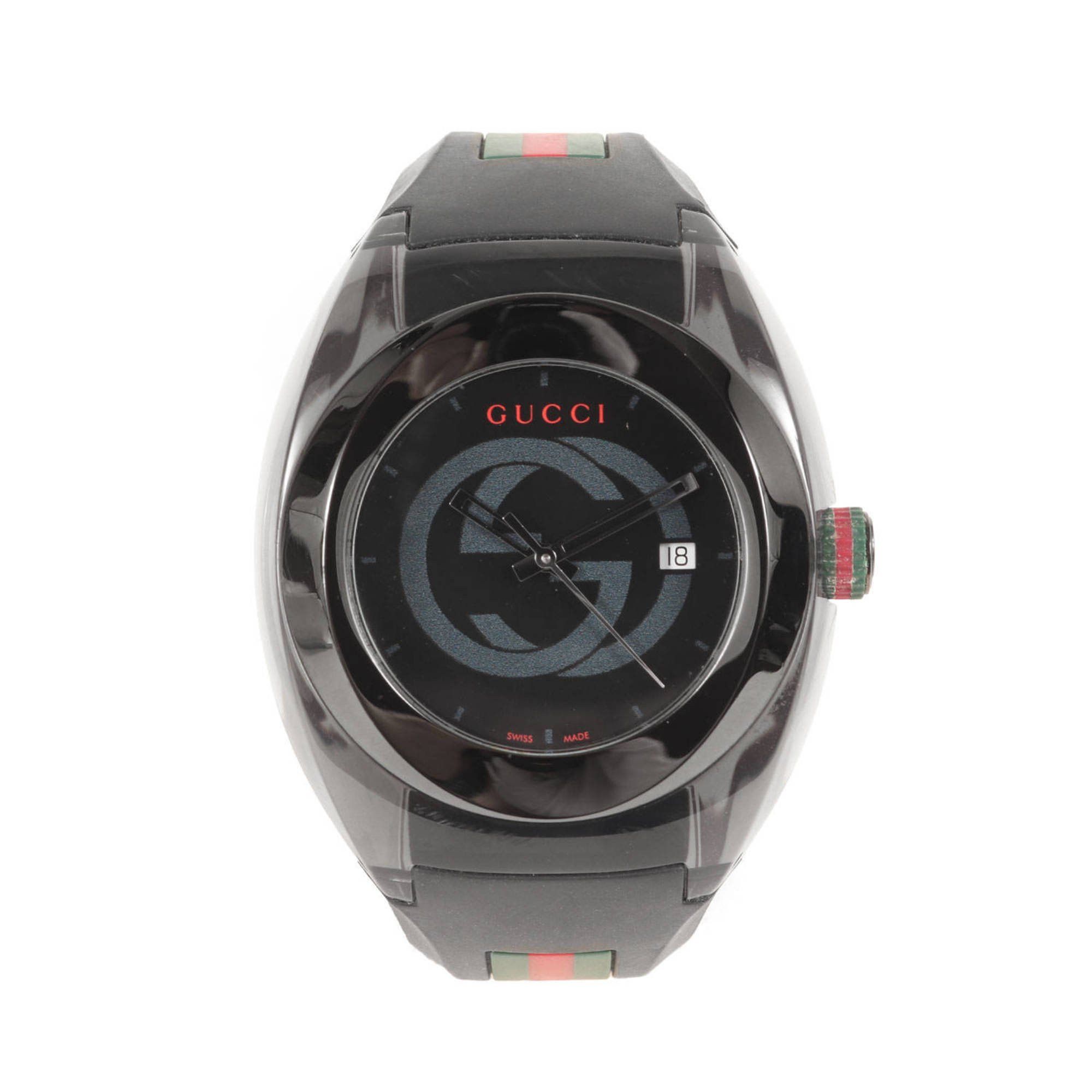 Gucci Gucci Skeleton Analog (SYNC) Sherry Line Rubber Belt Black Size ONE SIZE - 1 Thumbnail