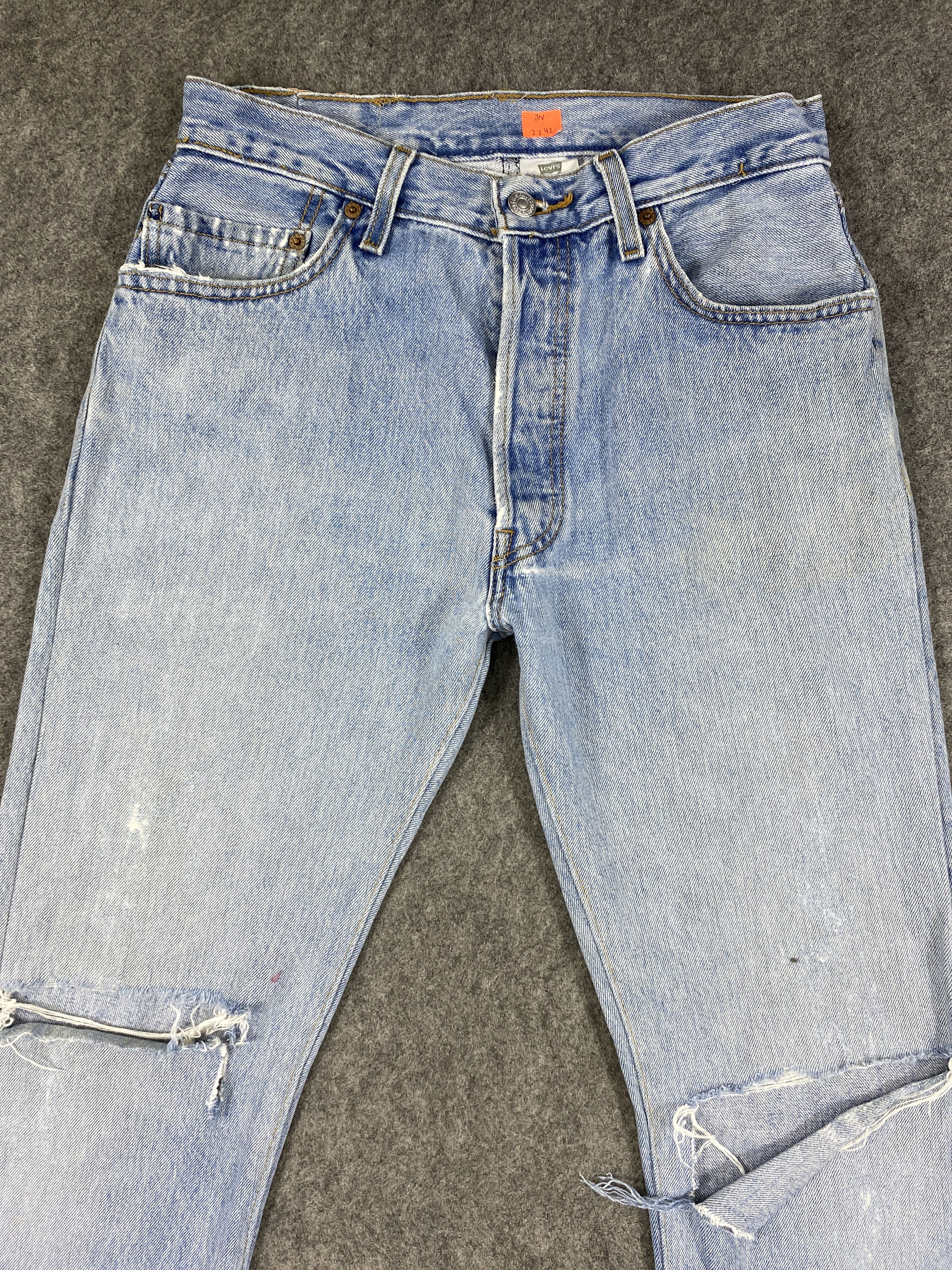 Japanese Brand Light Blue Wash Vintage Levi's 501 Jeans 29x25 Denim -JN2242 Size US 29 - 3 Thumbnail