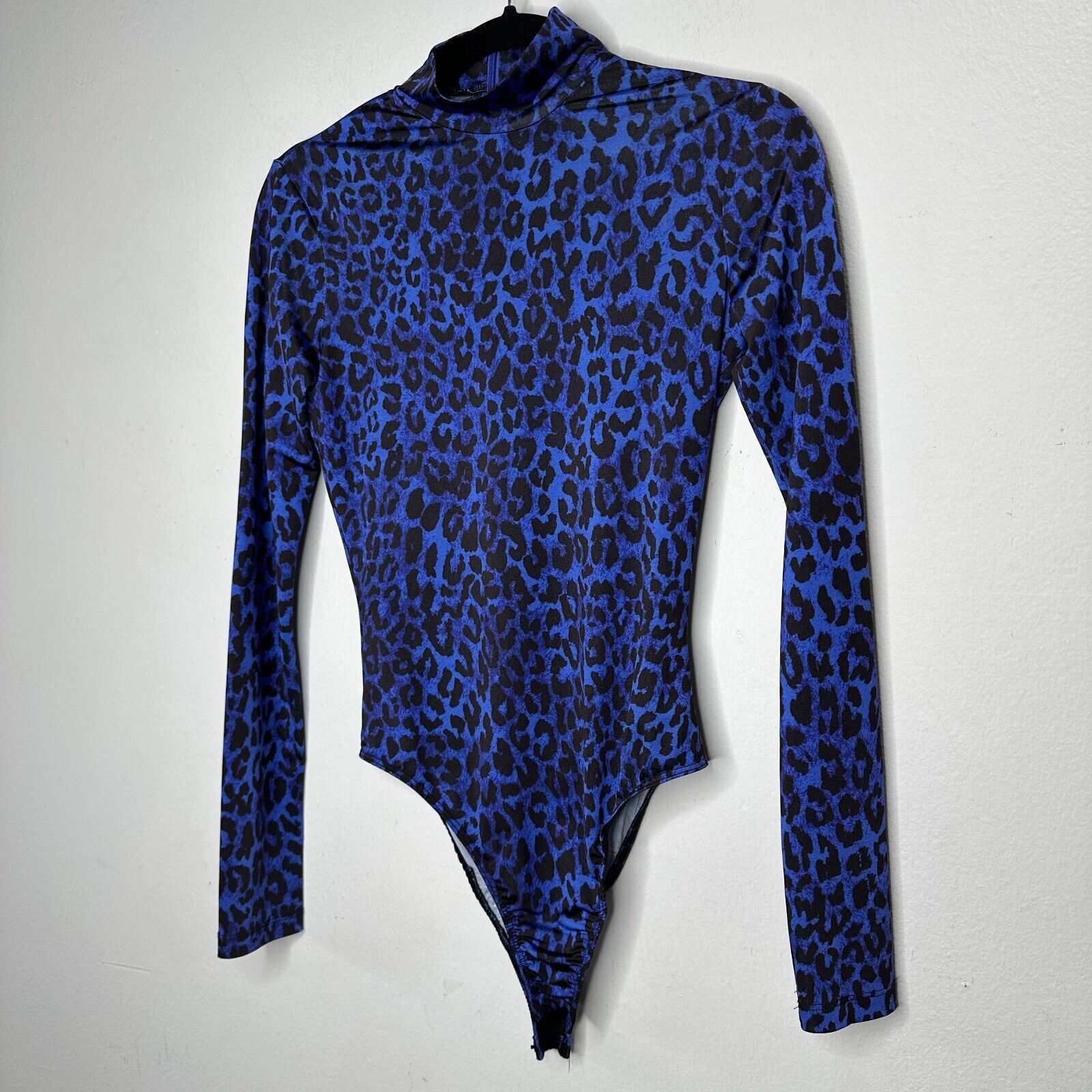 Topshop Topshop x Halpern Blue Cheetah Mock Neck Back Zip Bodysuit 2 Size XS / US 0-2 / IT 36-38 - 3 Thumbnail