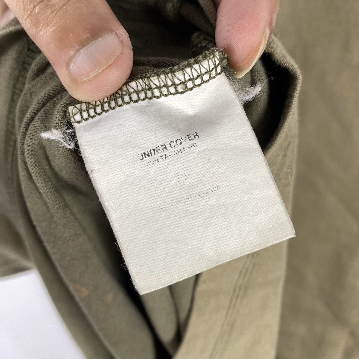 Jun Takahashi × Undercover × Vintage UNDERCOVER CHAOTIC DISCORD Spring Summer Faded Khaki Tee Size US L / EU 52-54 / 3 - 16 Thumbnail