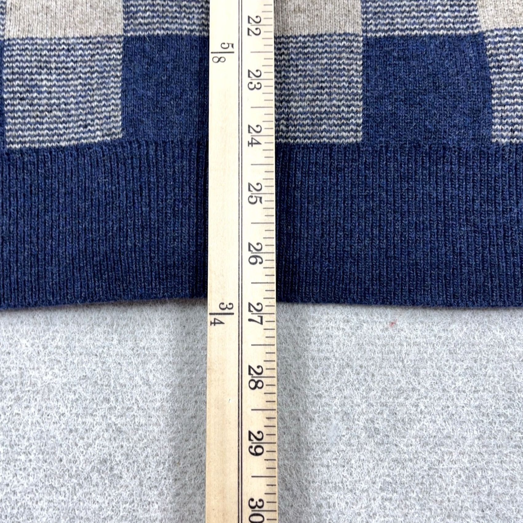 J.Crew J Crew Cardigan Sweater Men Medium Navy Blue Cream Plaid Merino Wool Grandpa Size US M / EU 48-50 / 2 - 6 Thumbnail