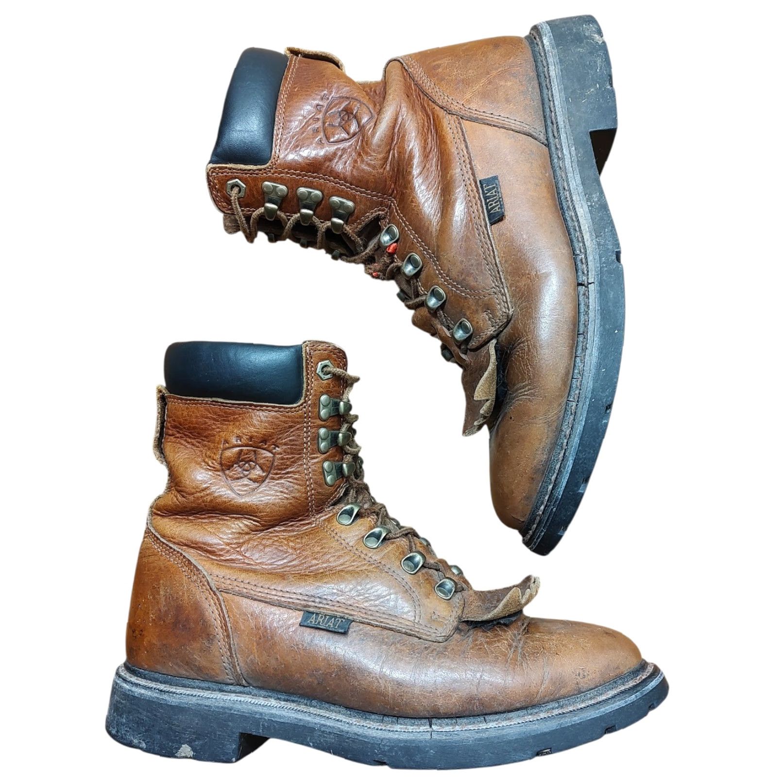 Ariat Ariat Boots Mens 9.5 D Brown Leather Western 37820 Lace Up Cowboy Farm Oil Resistant Balance Boots Size US 10 / EU 43 - 2 Thumbnail