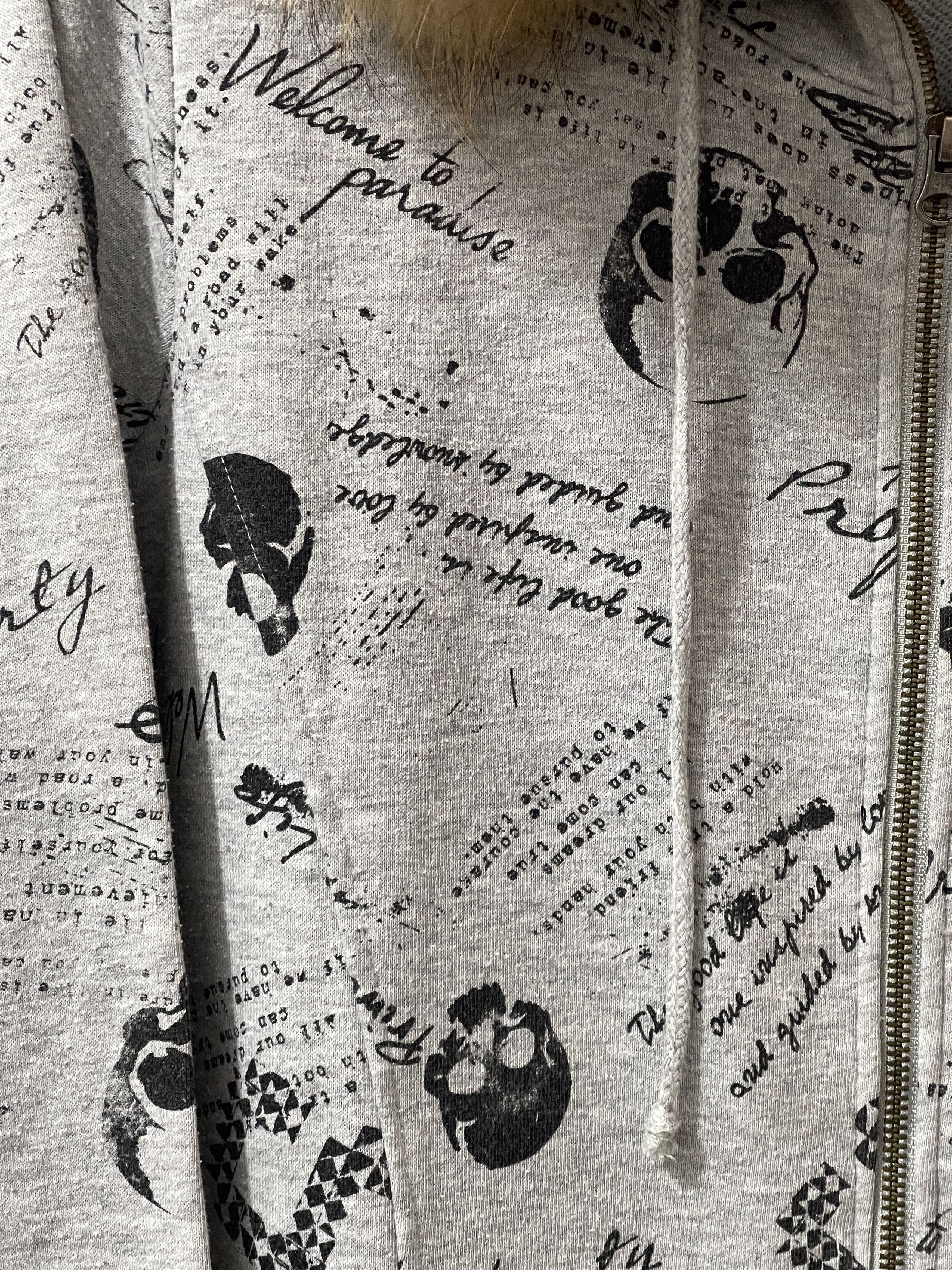 Japanese Brand 2000s Ecrire Japan Archive Punk Fur Vkei Poem Hoodie Size US L / EU 52-54 / 3 - 5 Thumbnail