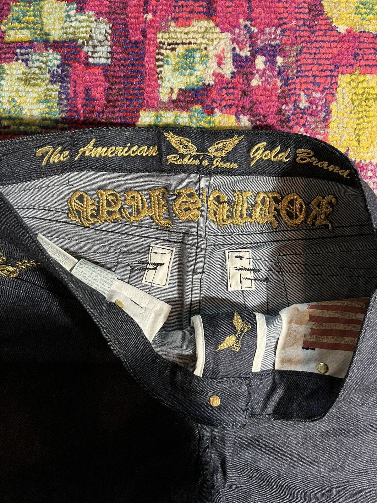 Robins Jeans Robin’s Jean Black and Gold 39 Size US 39 - 3 Thumbnail