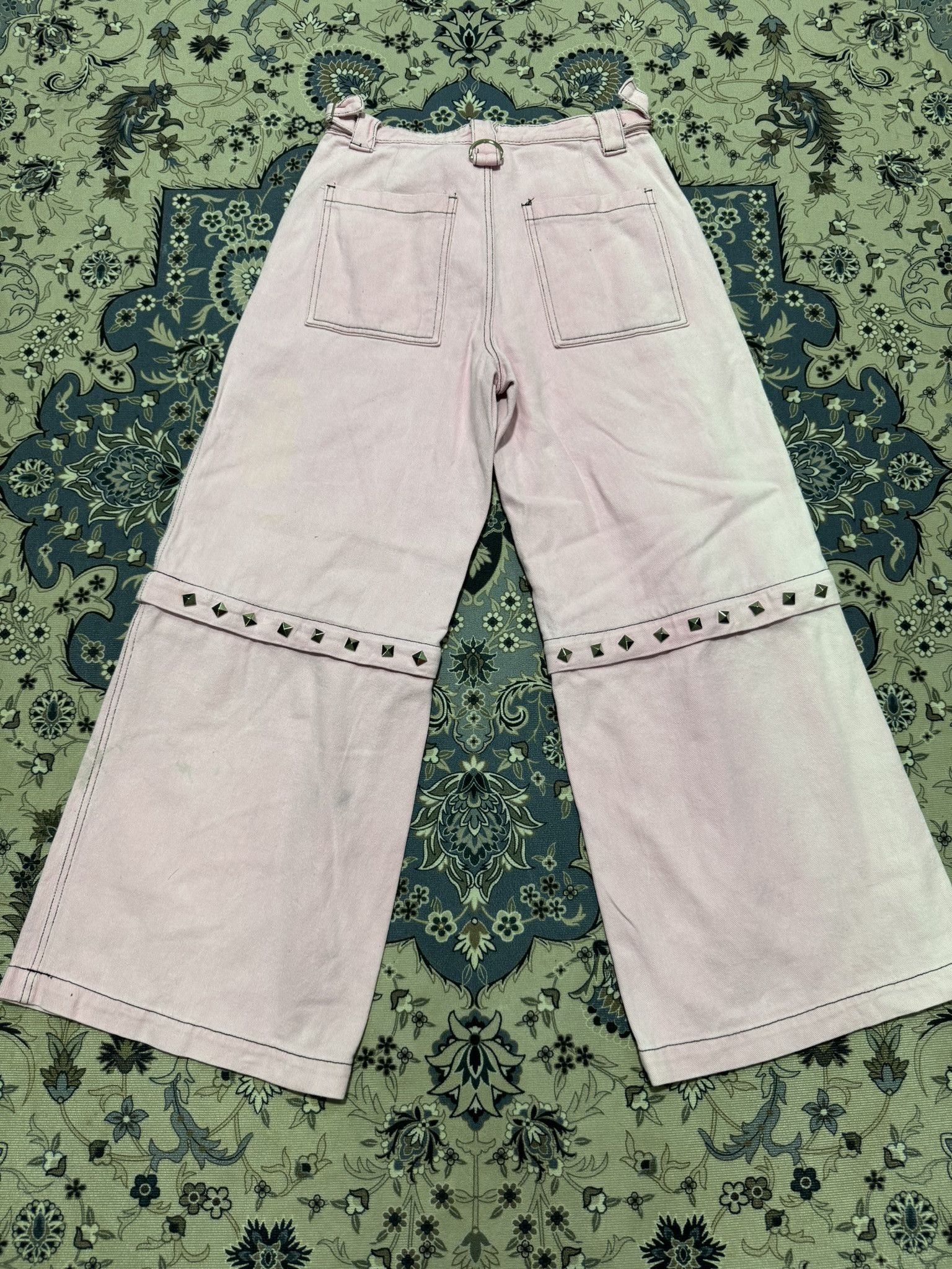 JNCO Widow Baggy Jeans JNCO Studded Wide Legs Sun Faded Size 30" / US 8 / IT 44 - 2 Thumbnail