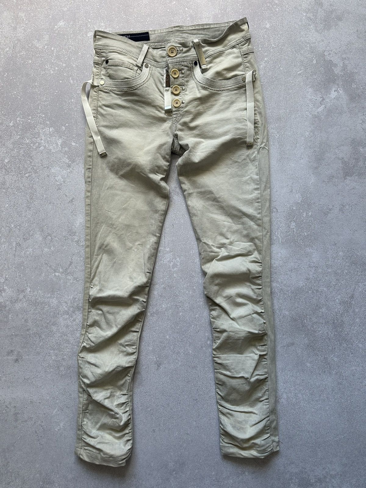 Designer jeans women HIGH avantgarde style UK 8 Size 27" / US 4 / IT 40 - 2 Thumbnail