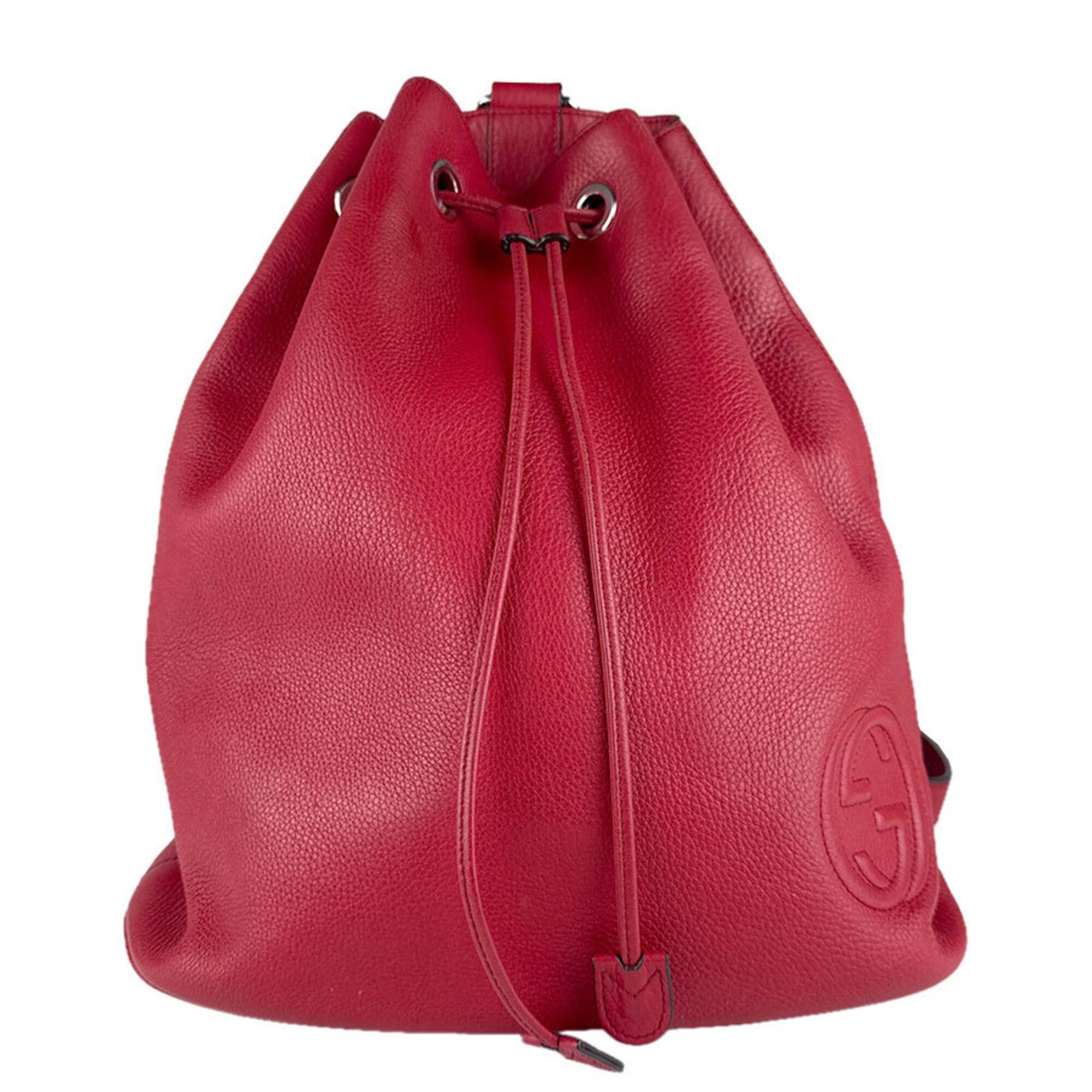 Gucci Gucci Backpack Leather Red Silver Women's 368588 Free Shipping z9122 Size ONE SIZE - 1 Thumbnail