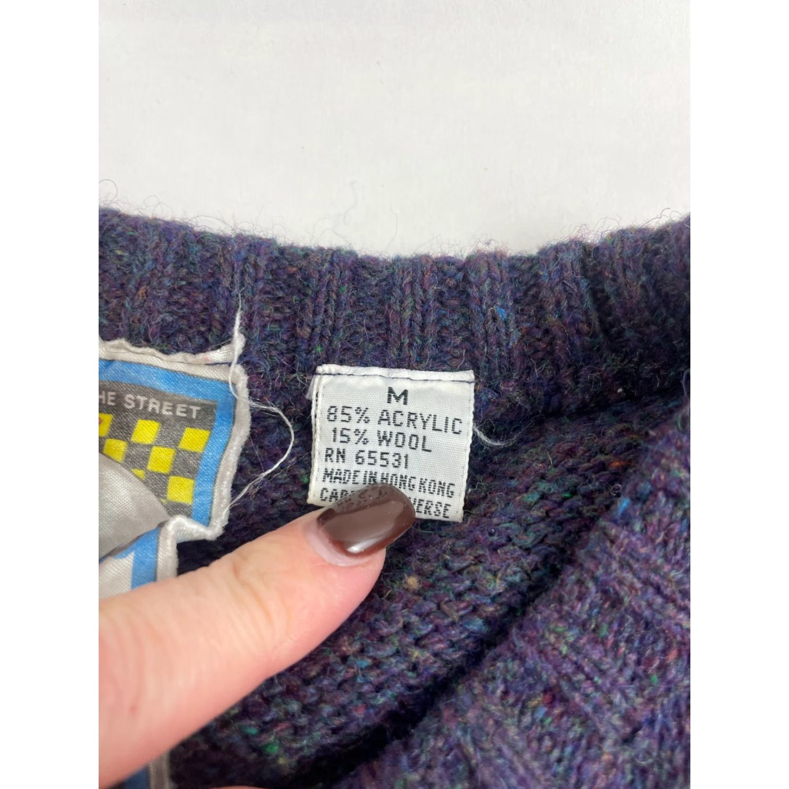 Vintage Concrete Sweater Mens Size M Purple Pullover Wool Blend Crew Neck Long Sleeve Knitted Size US M / EU 48-50 / 2 - 7 Thumbnail
