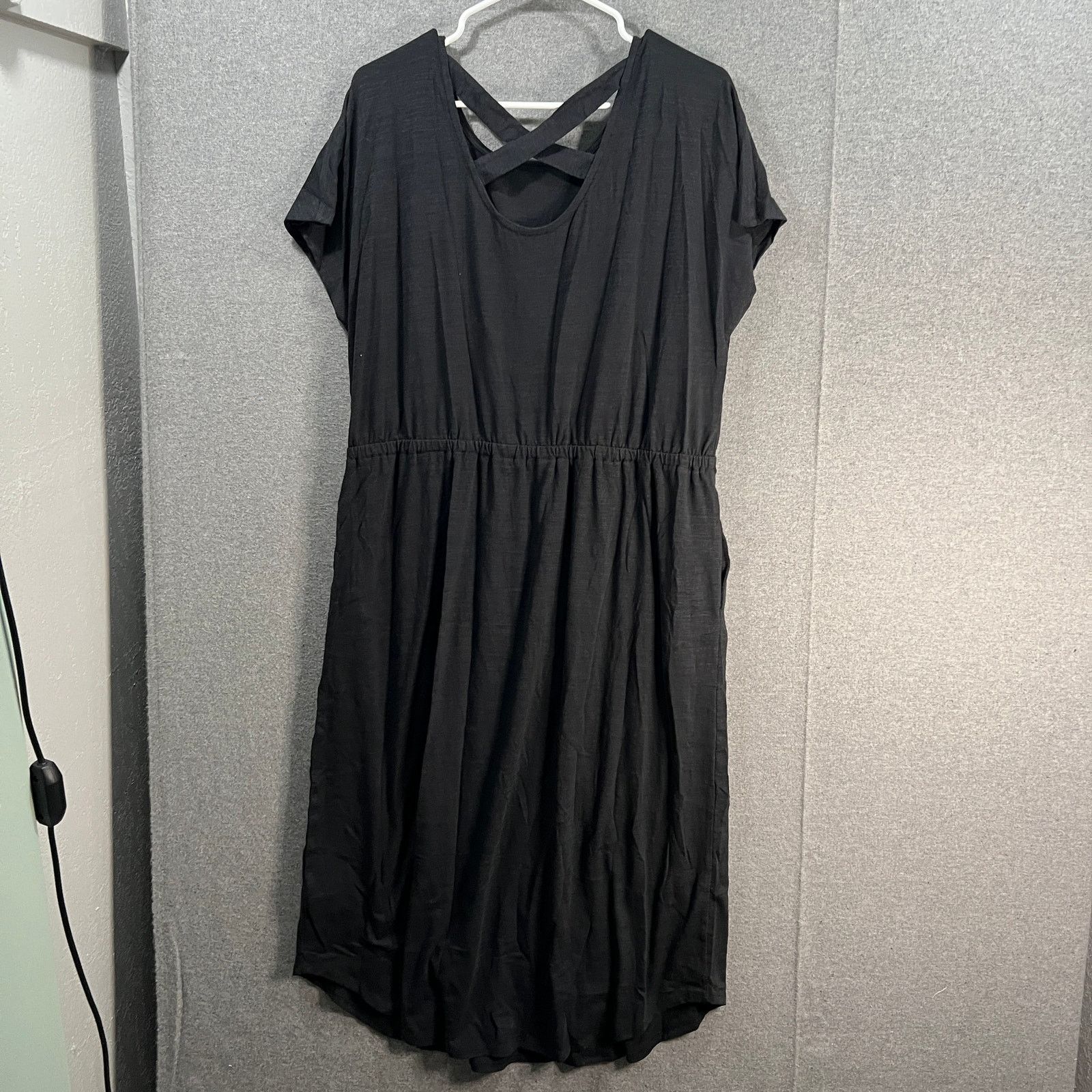 Other zuda Z-Air Slub Jersey Crosstadi Midi Dress Black Large Size L / US 10 / IT 46 - 13 Thumbnail