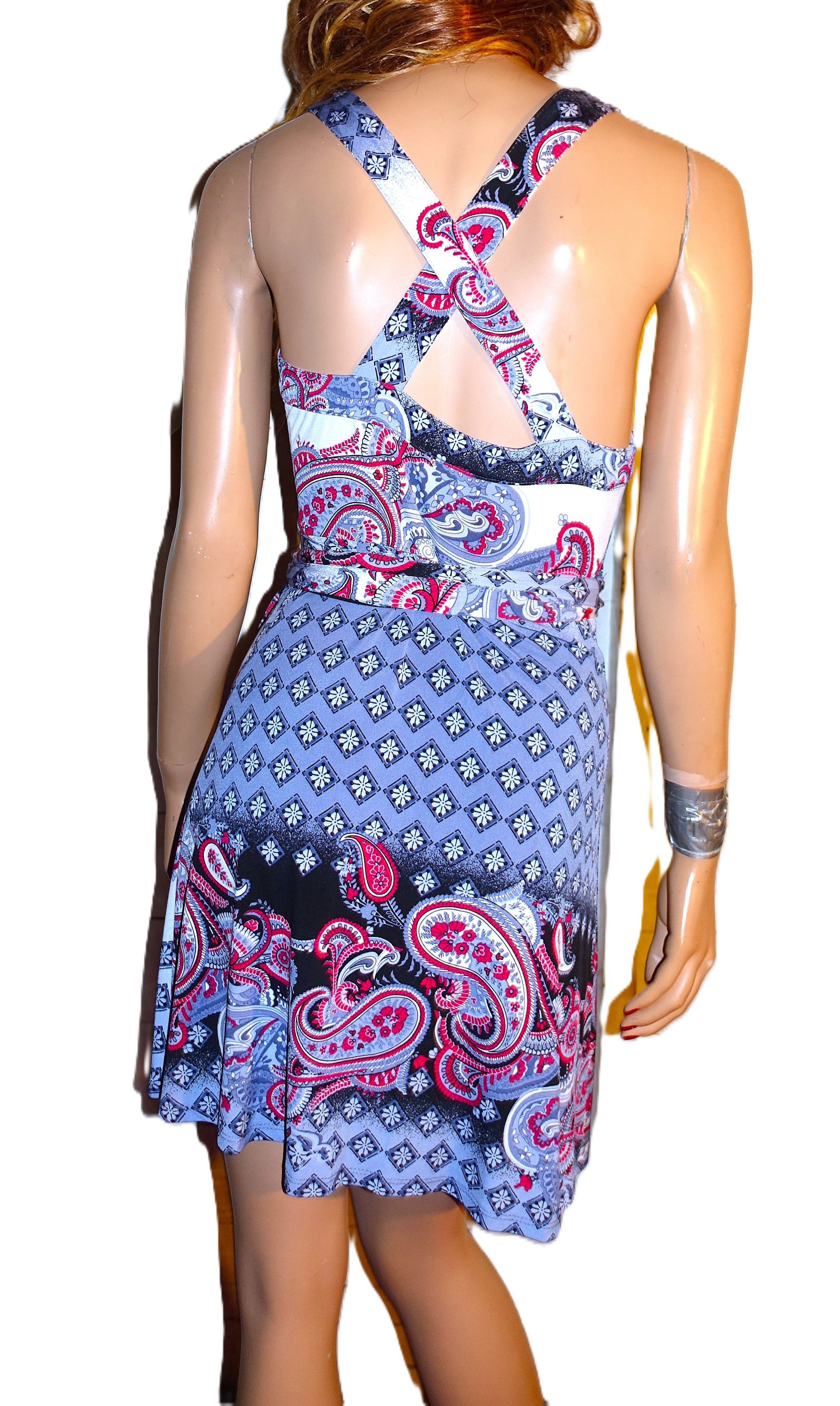 Other Rubber Ducky Gray Red Paisley Wrap Dress S Size S / US 4 / IT 40 - 5 Thumbnail