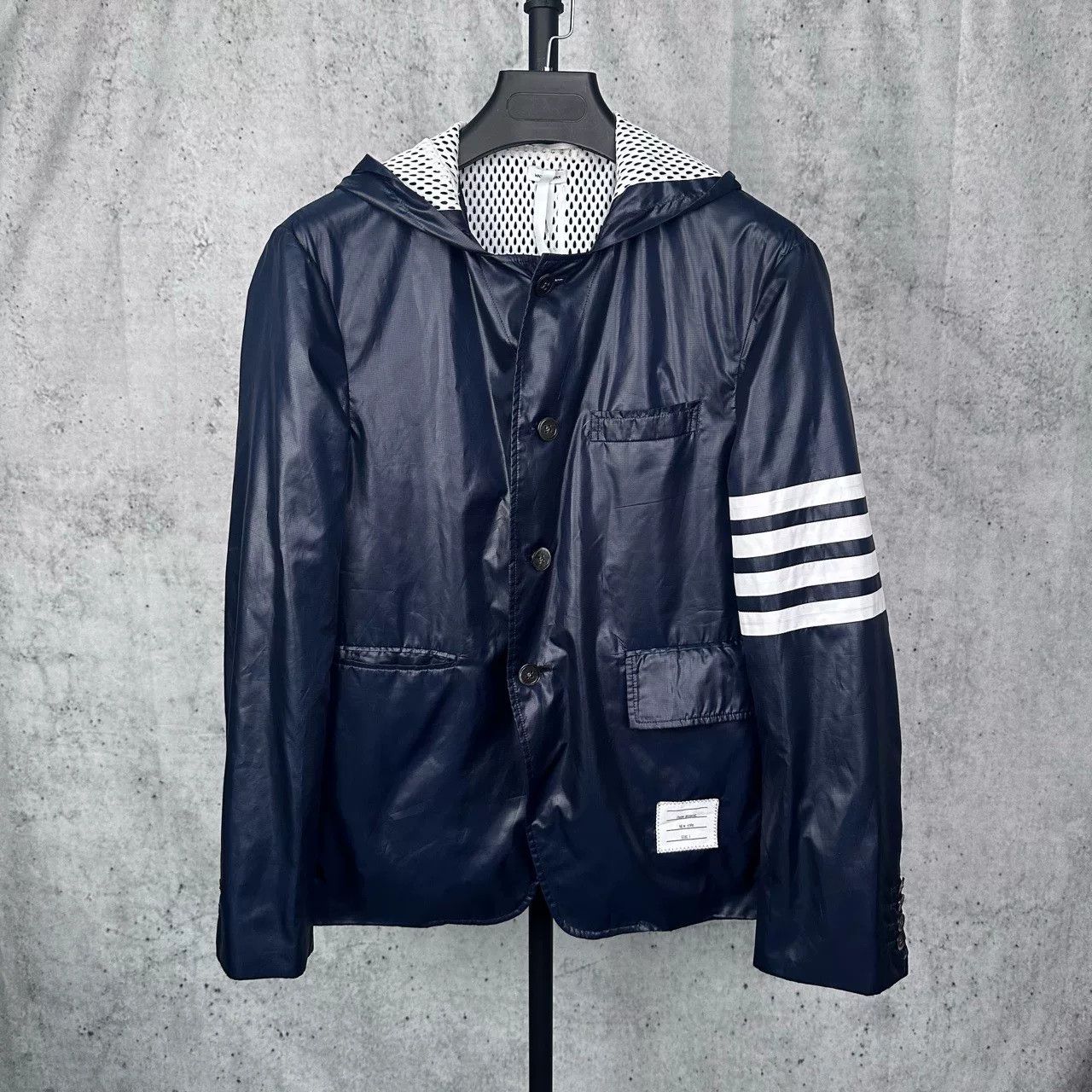 Thom Browne Thom Browne Navy Raincoat Size US S / EU 44-46 / 1 - 1 Thumbnail