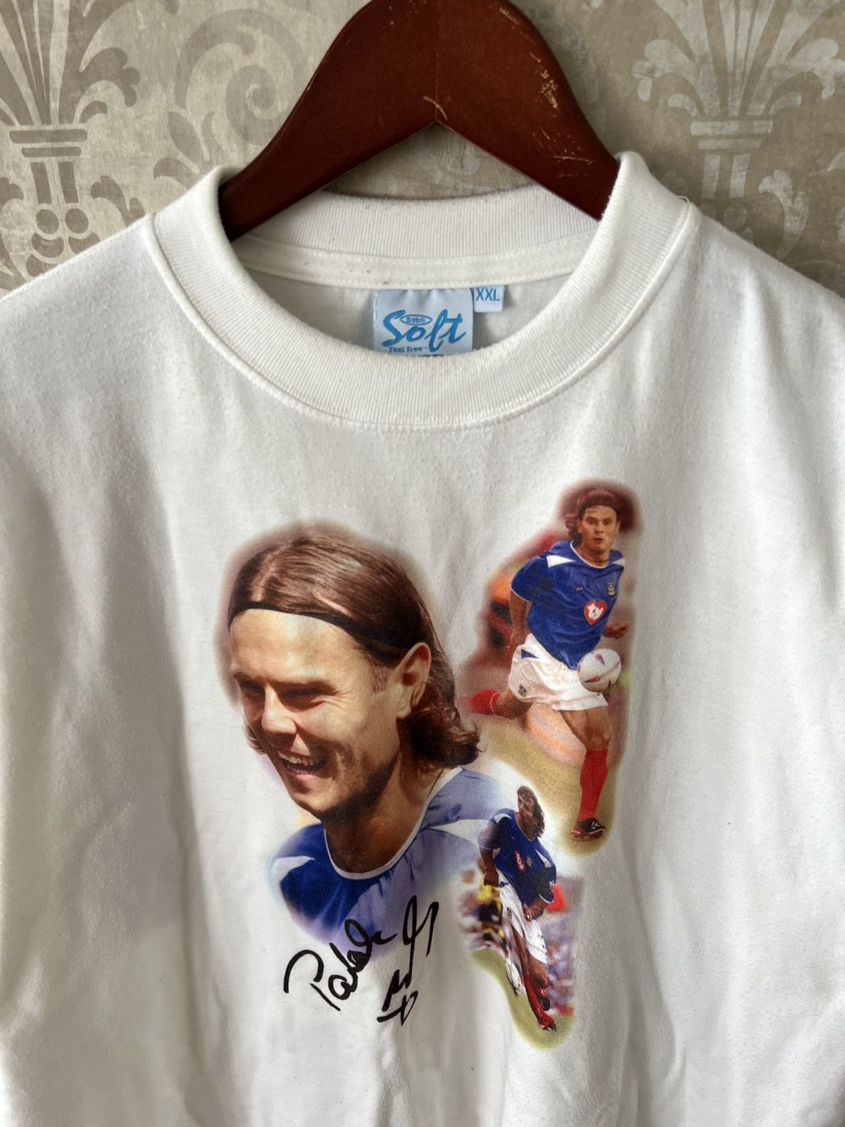 Vintage Vintage 90s Football Soccer Tee Retro Player Print Size US XXL / EU 58 / 5 - 3 Thumbnail