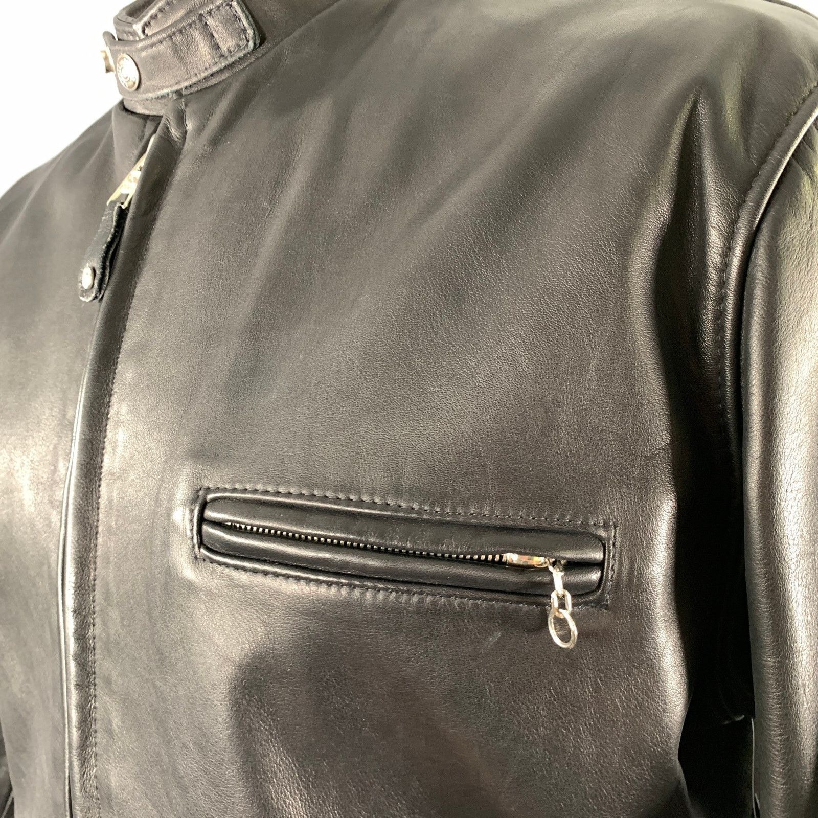 Schott SCHOTT Size 46 Black Leather Moto Racer Jacket Size US XL / EU 56 / 4 - 5 Thumbnail