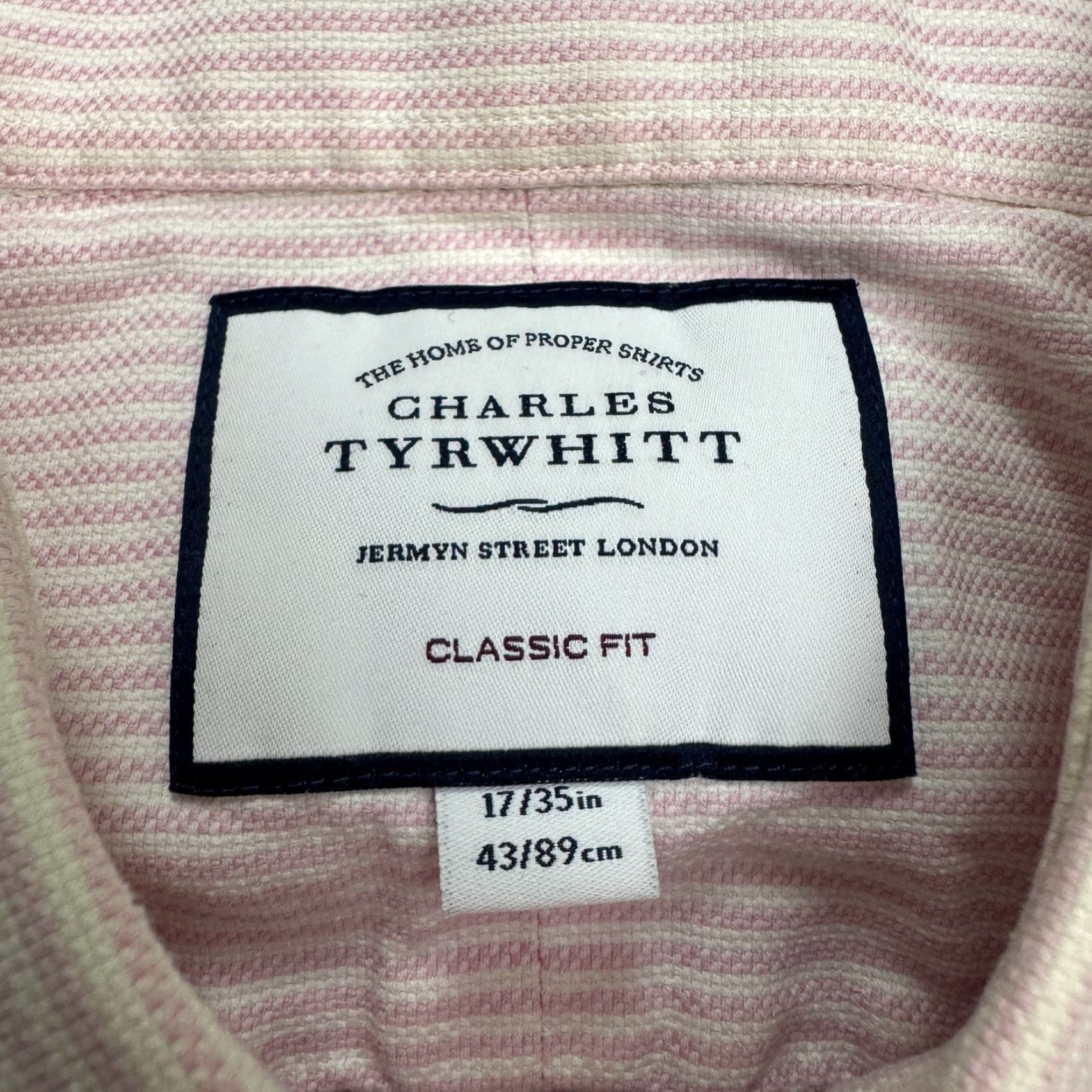 Charles Tyrwhitt Charles Tyrwhitt Dress Shirt Men 17/35 Pink Striped French Cuff Classic Fit Shirt Womens? Size 46R - 6 Thumbnail