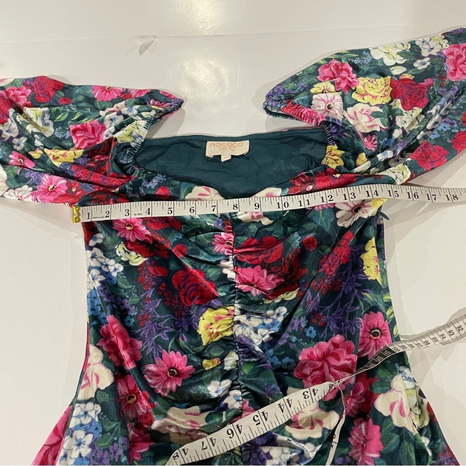 REVOLVE Revolve Rococo Sand Tallia Velvet Floral Ruched Mini Dress Size M / US 6-8 / IT 42-44 - 10 Thumbnail