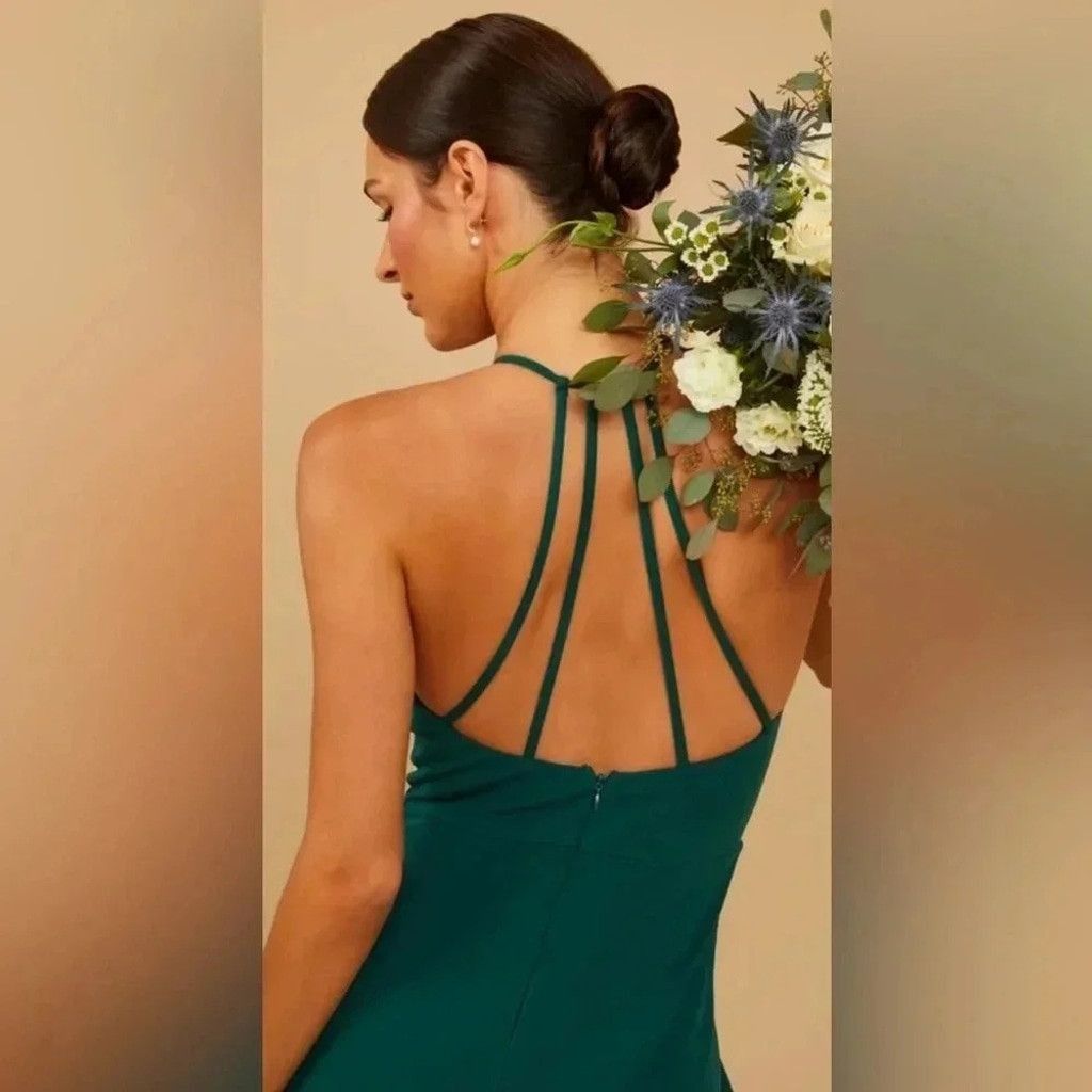 Lulus NEW with tags (NWT) Lulus Forest Laurel Luxe Crepe Dress Size L / US 10 / IT 46 - 7 Thumbnail