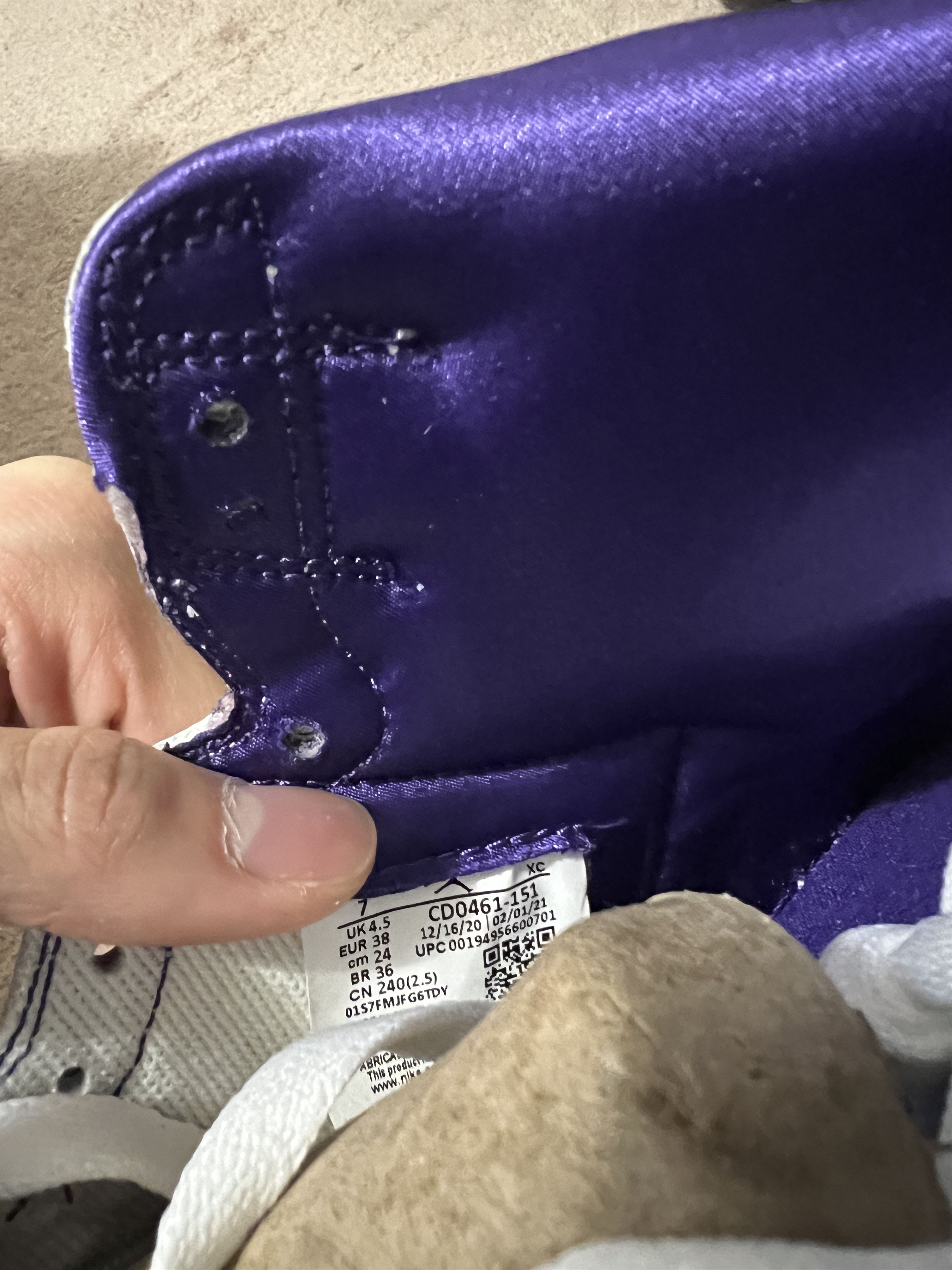 Jordan Brand Air Jordan 1 High OG Court Purple 2021 sz 5.5M sz 7W Size US 5.5 / EU 38 - 7 Thumbnail