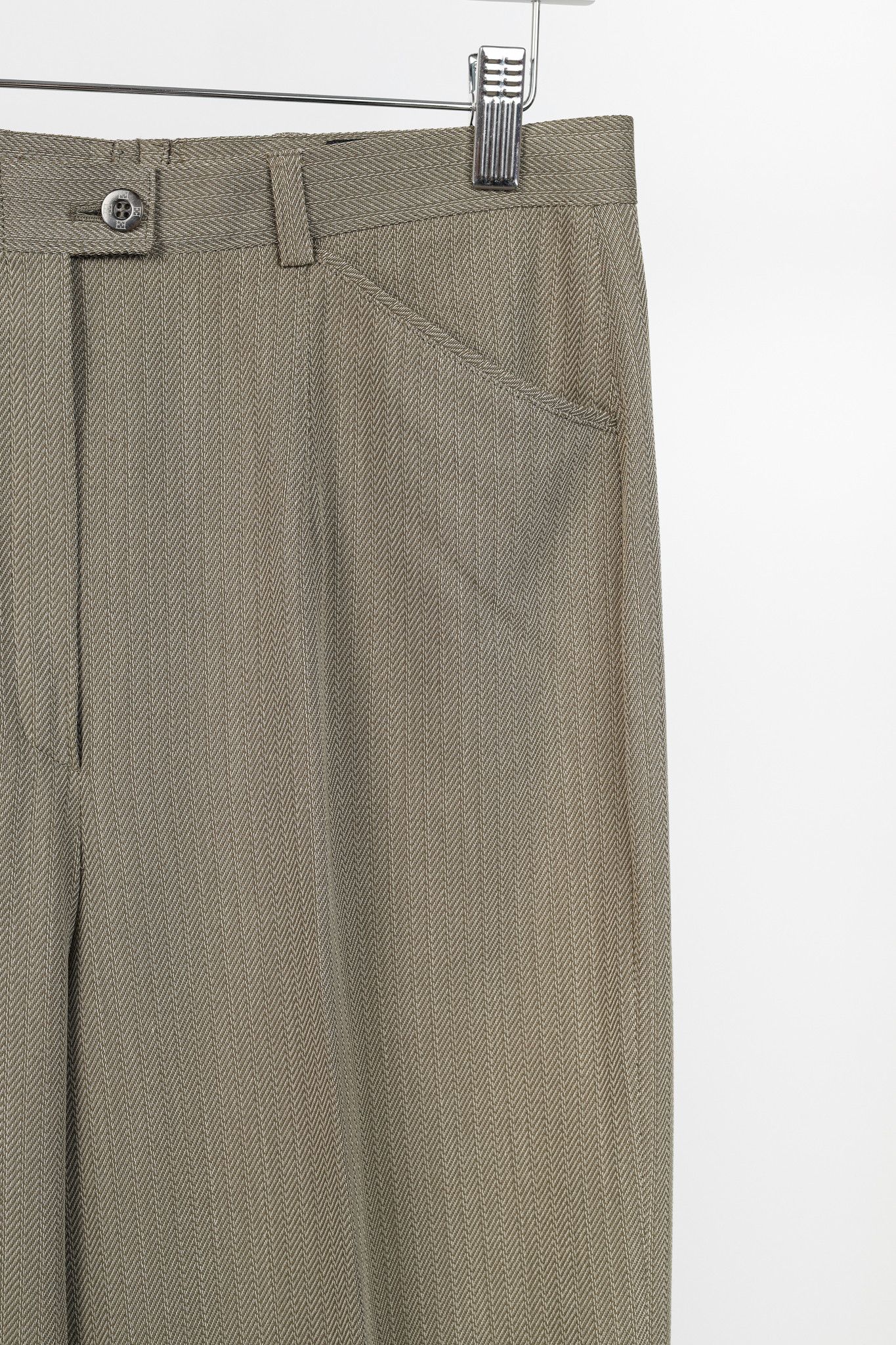 Escada Escada Margaretha Ley Vintage Taupe Virgin-Wool Trousers Size 29" - 4 Thumbnail