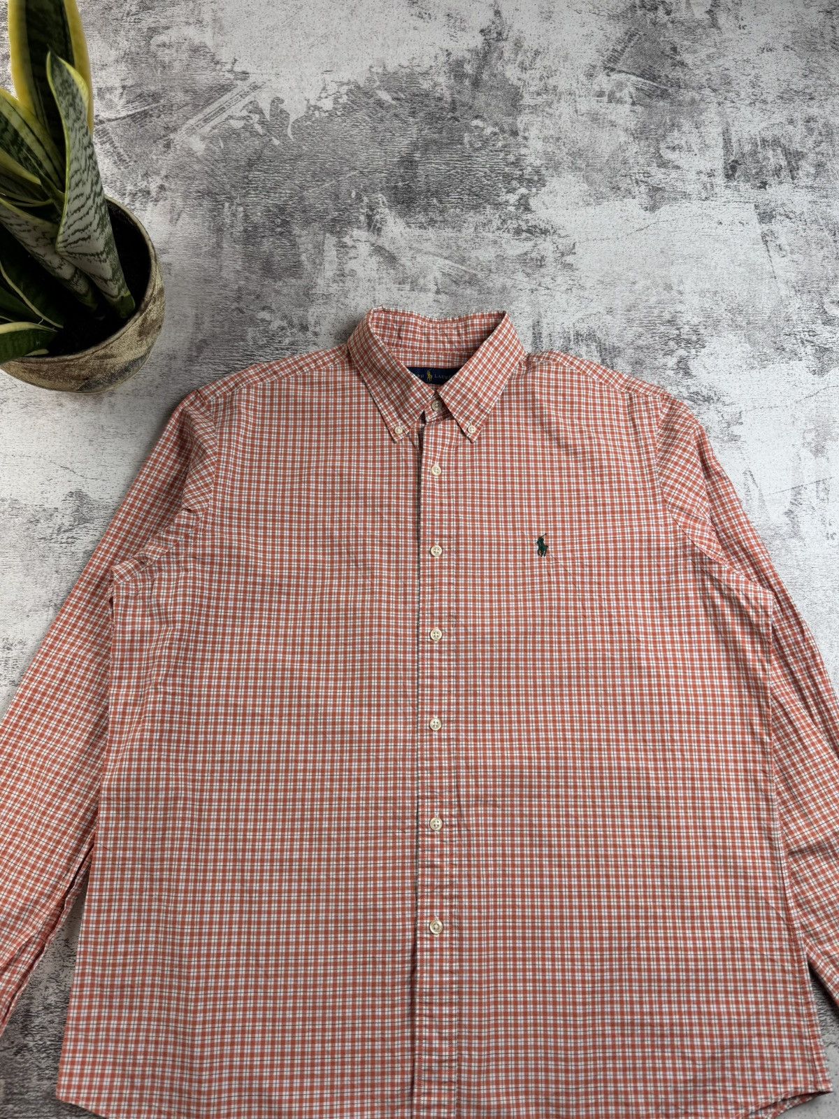 Polo Ralph Lauren Polo Ralph Lauren XL Orange Checked Button Colorful Men’s Plaid LongSleeve Shirt Size US XL / EU 56 / 4 - 4 Thumbnail
