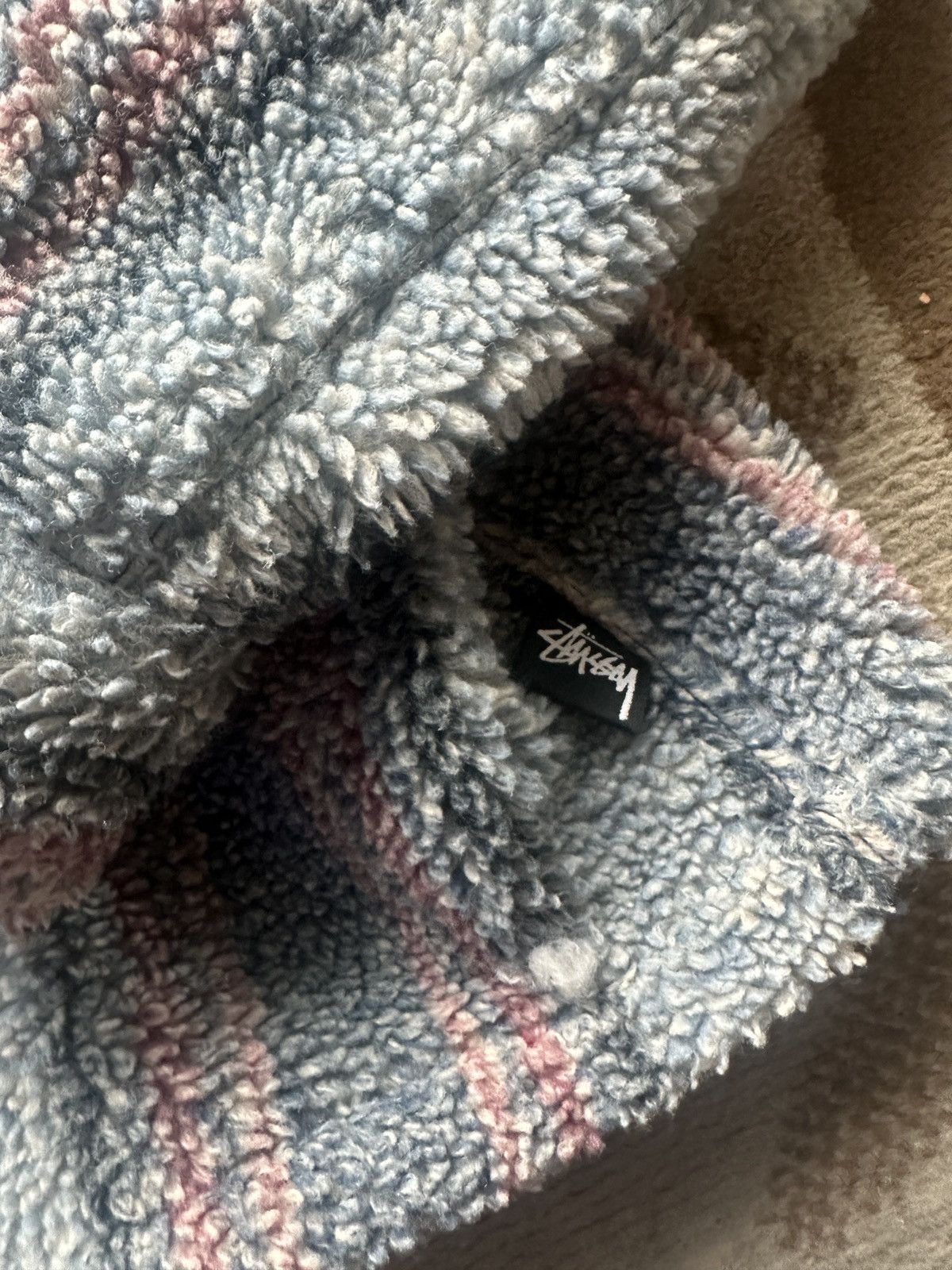 Stussy Stussy Striped Sherpa Jacket Size US M / EU 48-50 / 2 - 2 Thumbnail
