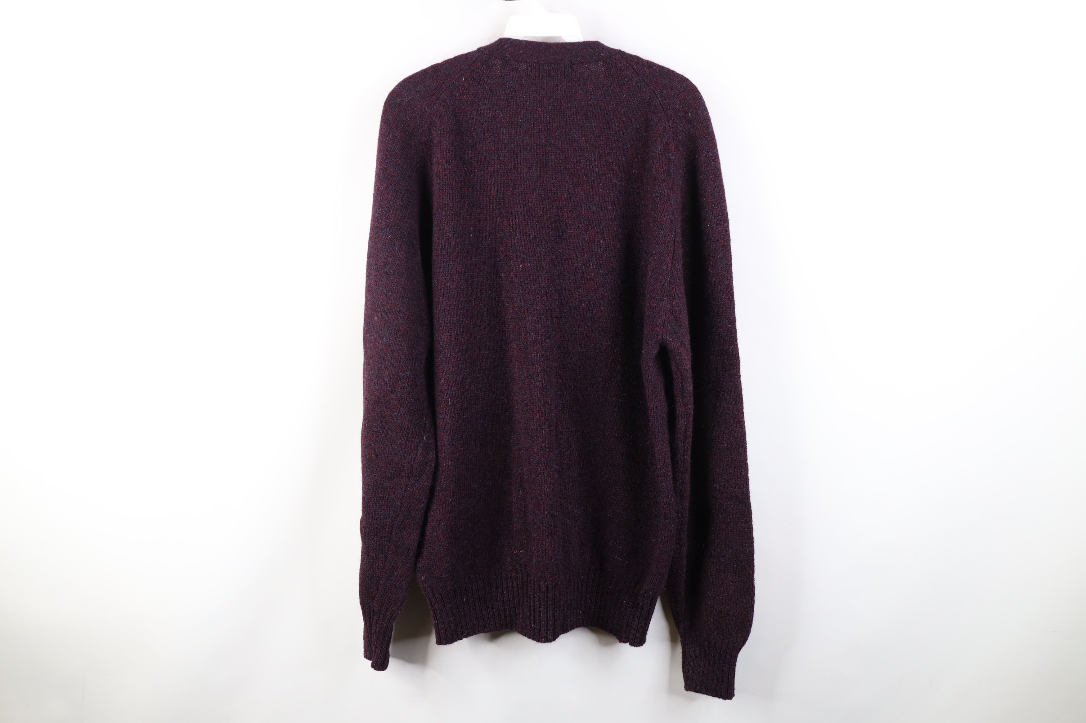 Vintage Vintage 90s Streetwear Cable Knit Cardigan Sweater Purple Size US XL / EU 56 / 4 - 9 Thumbnail