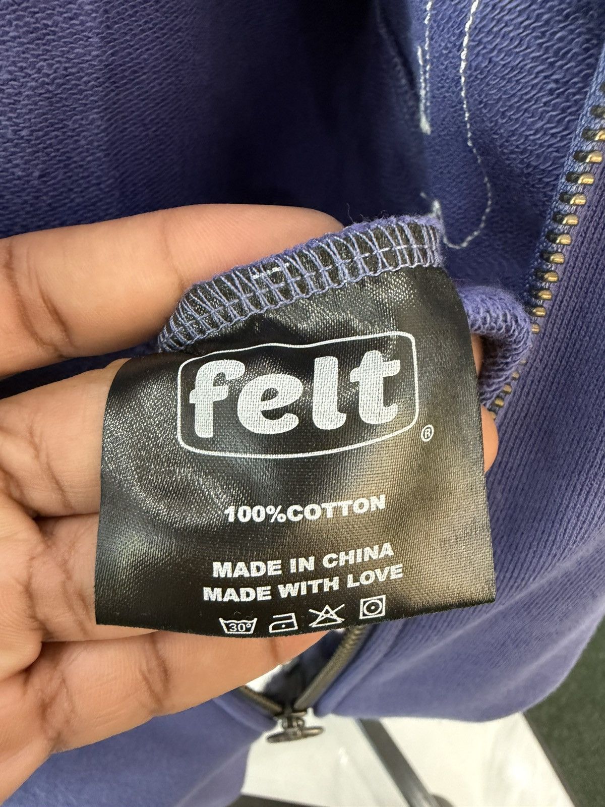 FELT FELT “Contrast Stitched” Mild Purple Zipper Hoodie Size US L / EU 52-54 / 3 - 5 Thumbnail