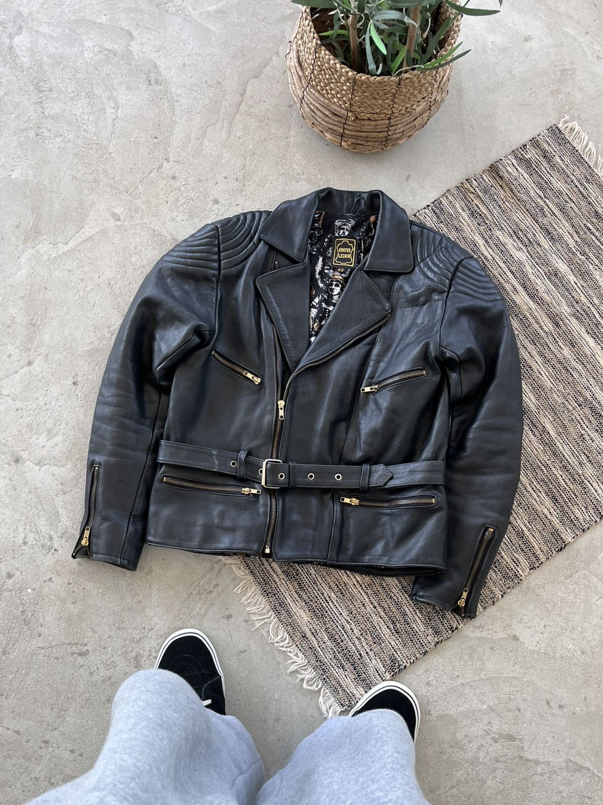 Harley Davidson Vintage Rare Leather Biker Jacket Black Insulated Lined Y2K Size US M / EU 48-50 / 2 - 1 Thumbnail