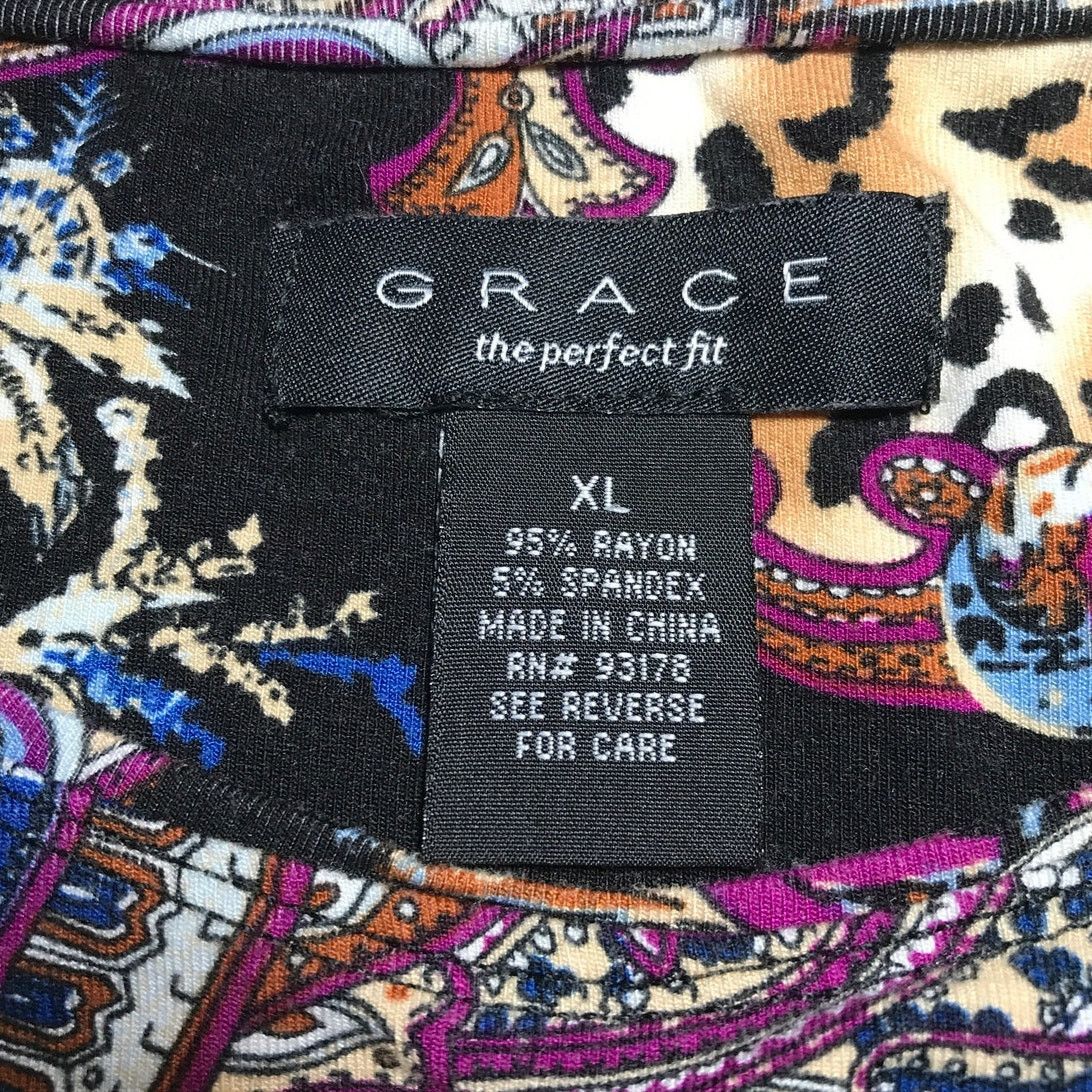 Other Grace Paisley Leopard Round Neck Long-sleeved Blouse XL Size XL / US 12-14 / IT 48-50 - 4 Thumbnail