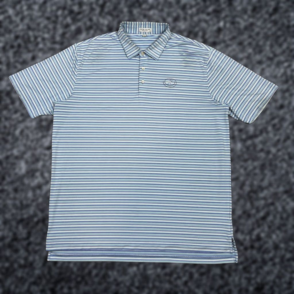 Peter Millar Peter Millar Summer Comfort Polo Shirt Men's XXL Blue Striped Golf Performance Shirt Size US XXL / EU 58 / 5 - 1 Thumbnail