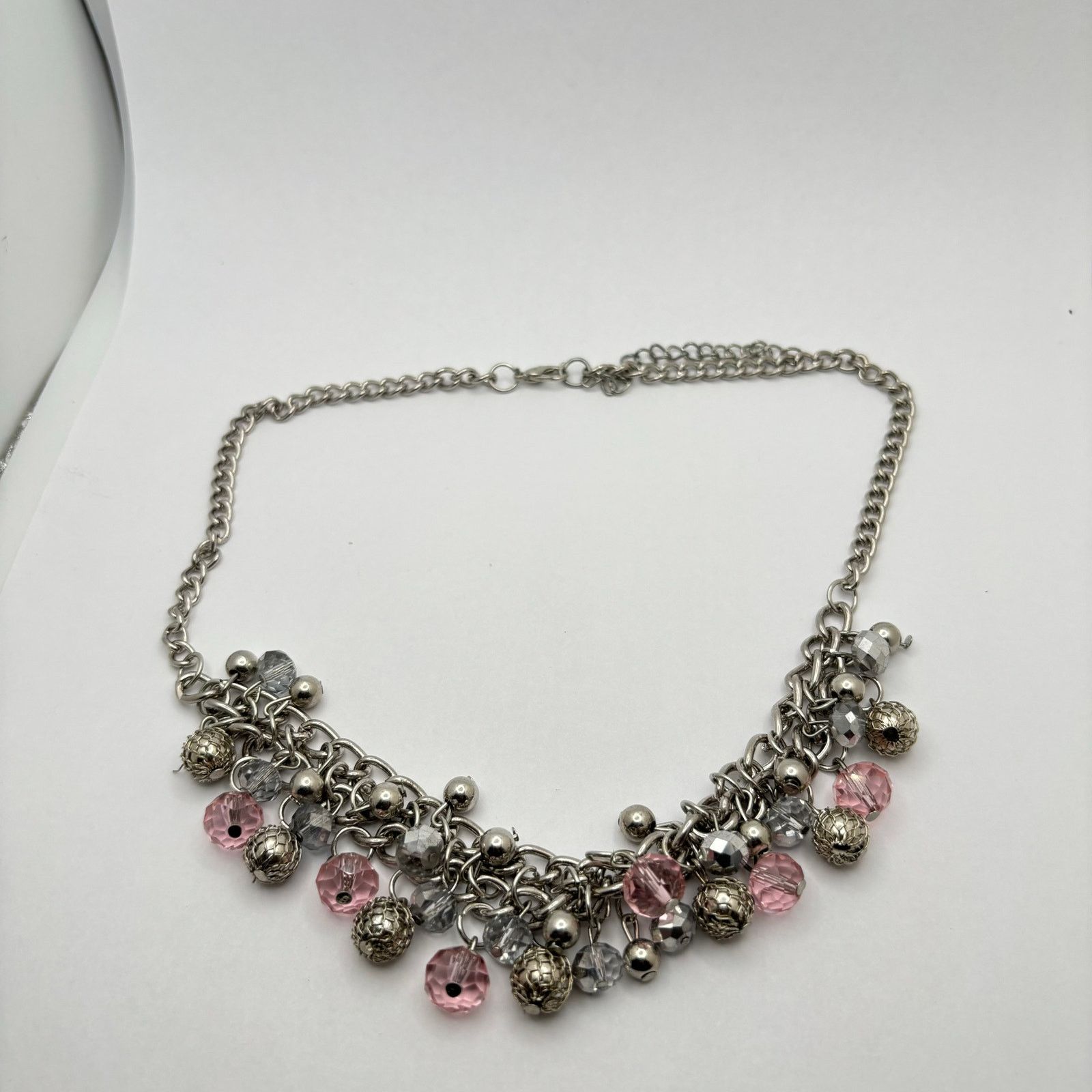 Other Silver & pink beaded necklace Size ONE SIZE - 3 Thumbnail