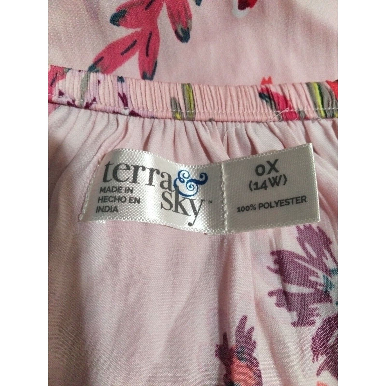 Other Terra Sky Womens (14w)Drop Shoulder Flutter Sleeve Floral Size XL / US 12-14 / IT 48-50 - 9 Thumbnail