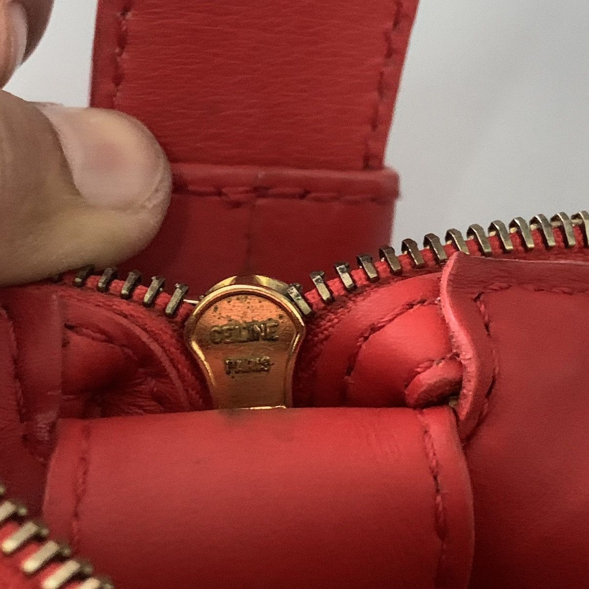 Celine Celine Hobo Pochette Red Leather Dinner Pre-Owned Bag Size ONE SIZE - 18 Thumbnail