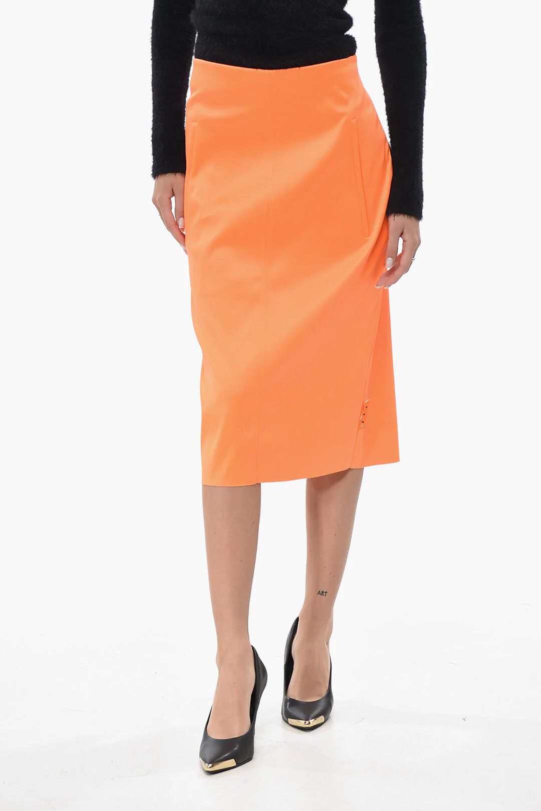 Off-White og1mm0426 Technical Fabric Skirt in Orange Size 27" / US 4 / IT 40 - 1 Thumbnail