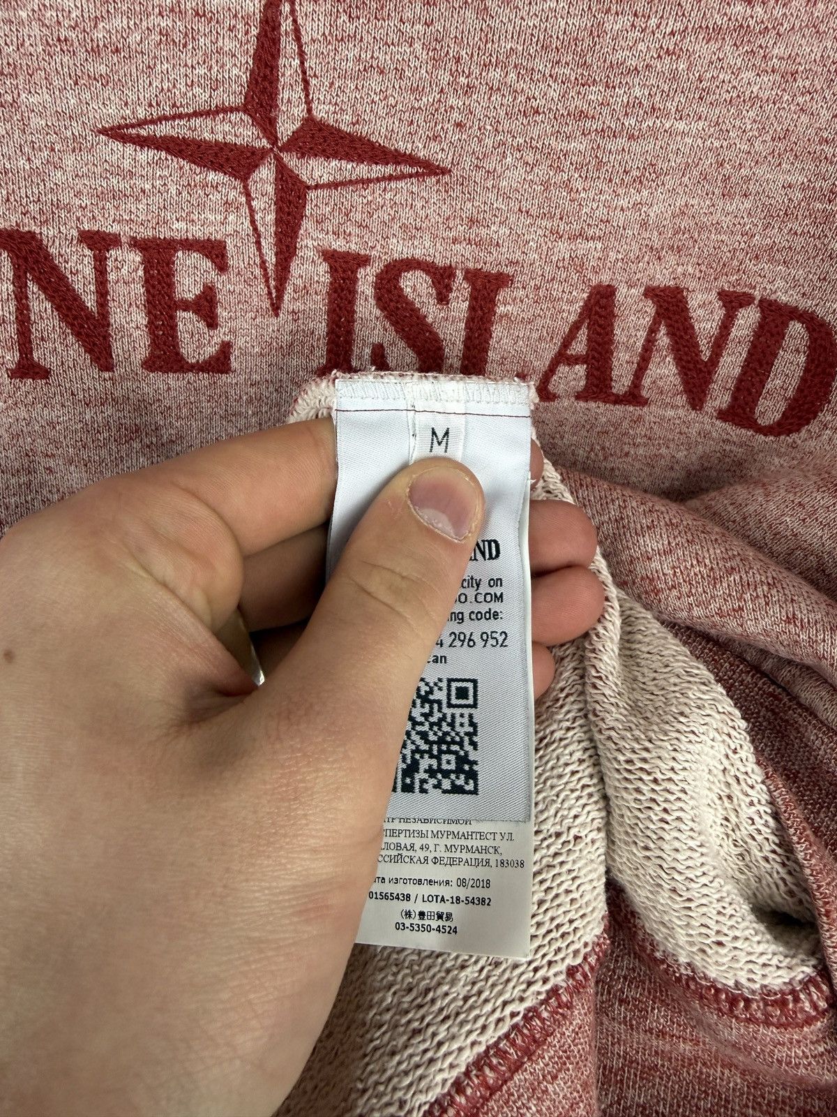 Stone Island Pink Stone Island Spellout Melange hoodie Size US M / EU 48-50 / 2 - 7 Thumbnail