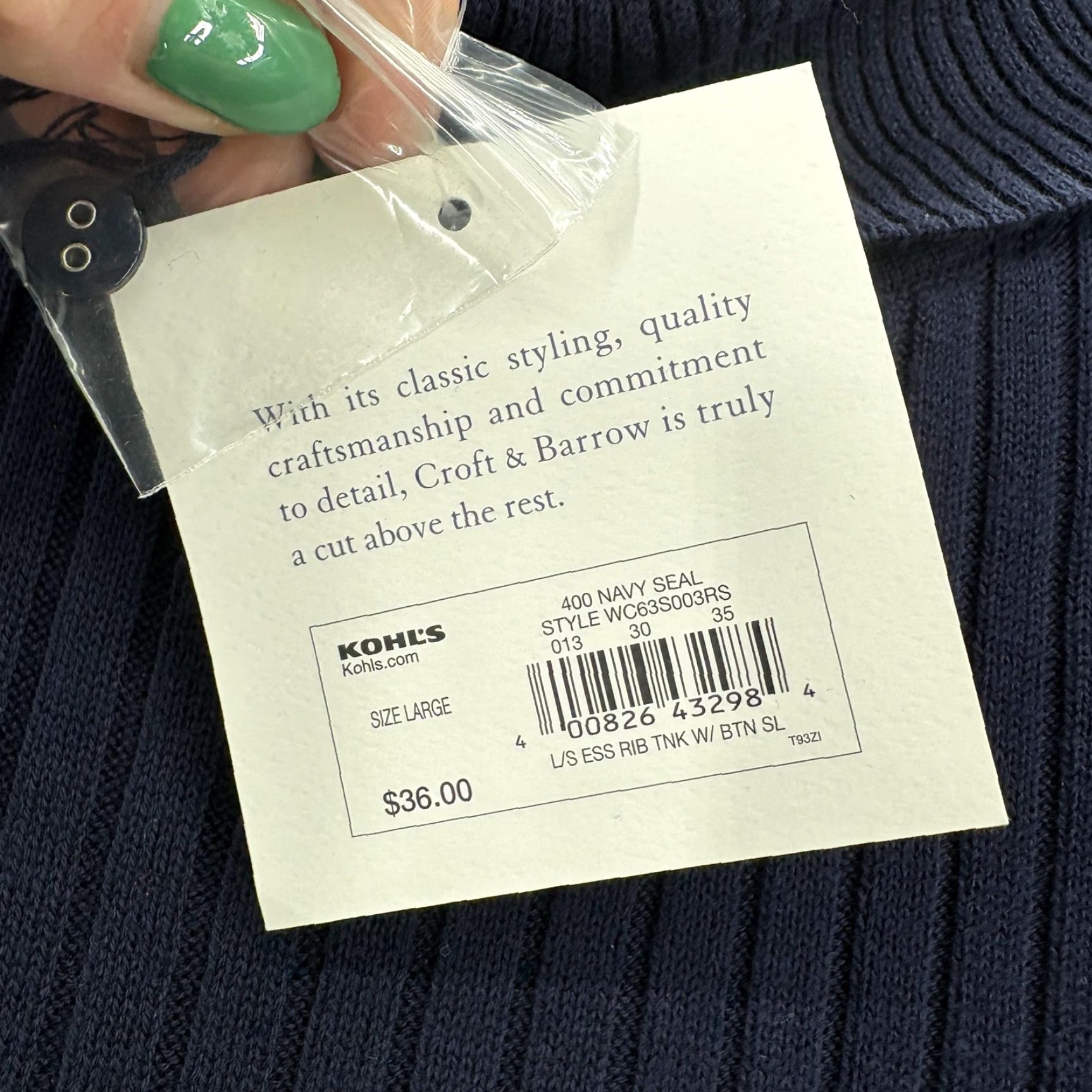 Croft & Barrow Croft & Barrow Sweater Womens Large Blue Turtleneck Ribbed Button NWT Pullover Knitted Knit Casual Autumn Fall Navy Blue Womens Size L / US 10 / IT 46 - 4 Thumbnail